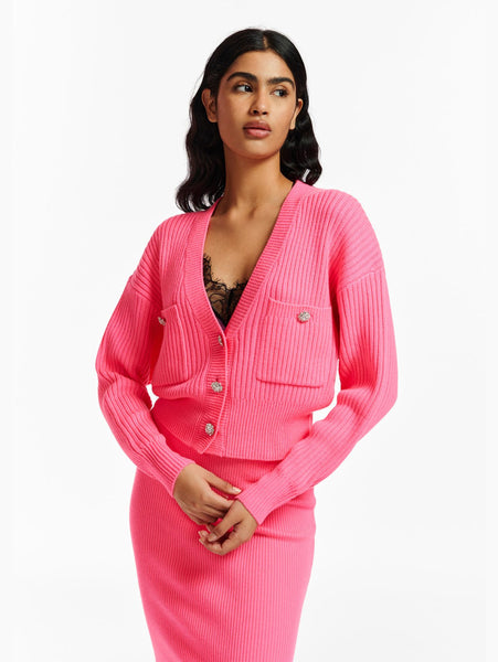 ESSENTIEL ANTWERP - Cardigan con Bottoni Gioiello Rosa – TRYME Shop