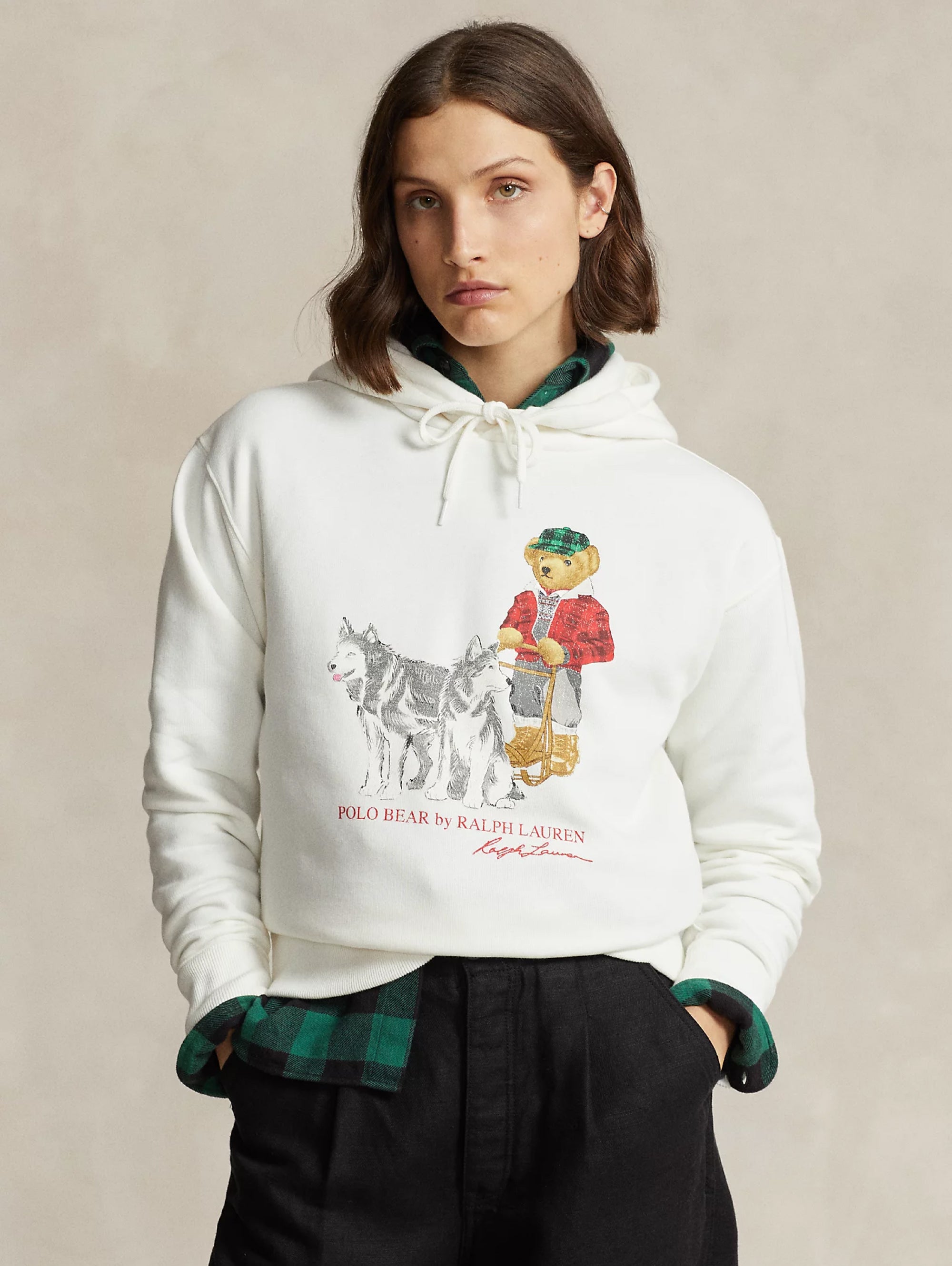 POLO RALPH LAUREN - Women's Polo Bear sweatshirt with hood - Light