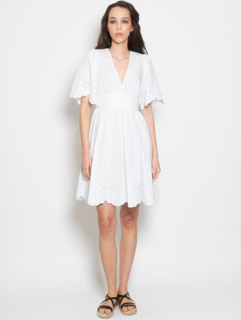 Other stories palm 2024 embroidered scallop dress