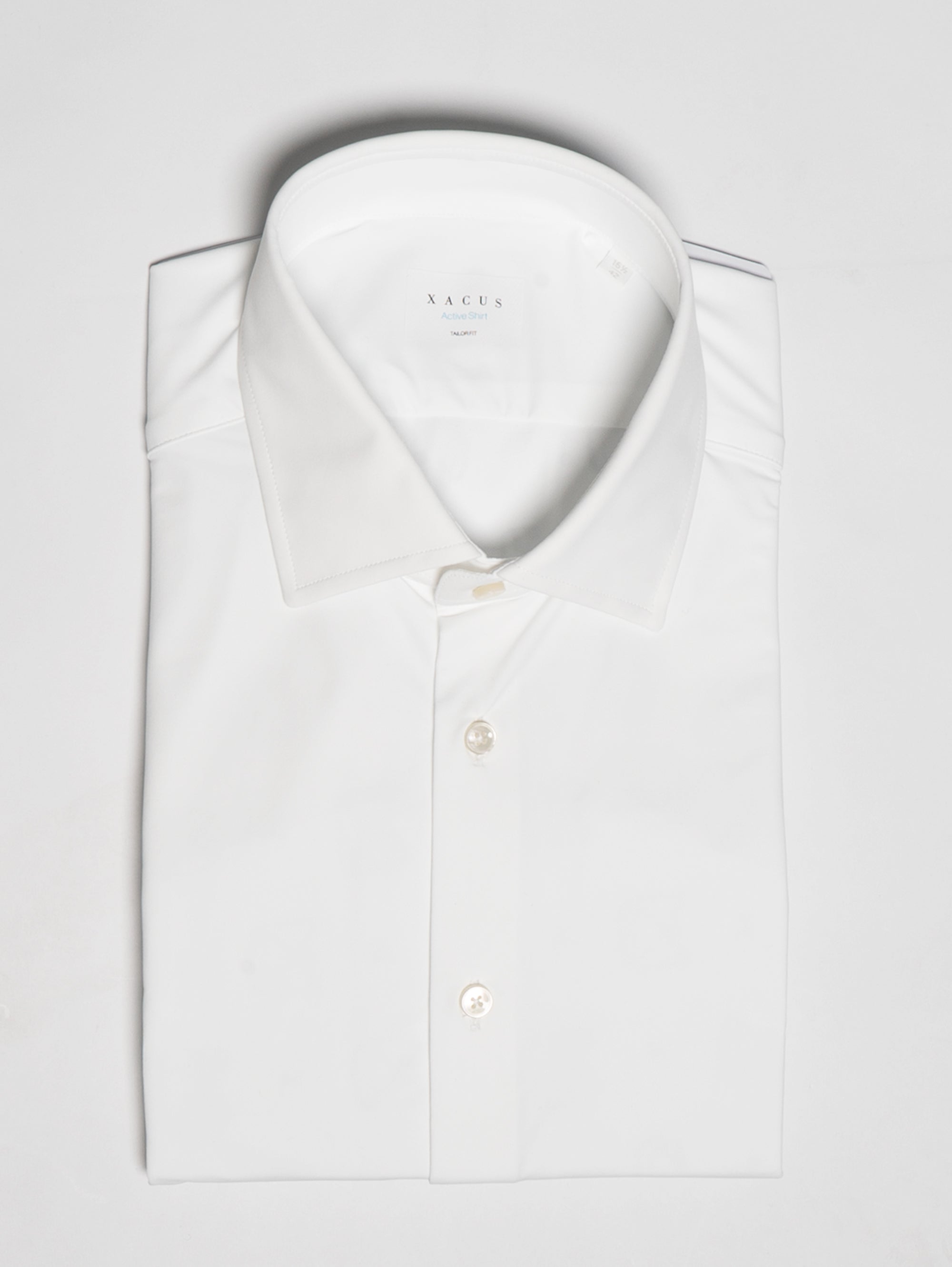 XACUS-Camicia in Techno Micro Twill Stretch Bianco-TRYME Shop