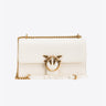 PINKO-Borsa in Pelle Mano Seta a Tracolla Bianco-TRYME Shop