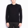 STONE ISLAND-Maglia in Cotone Grezzo Rasato Nero-TRYME Shop