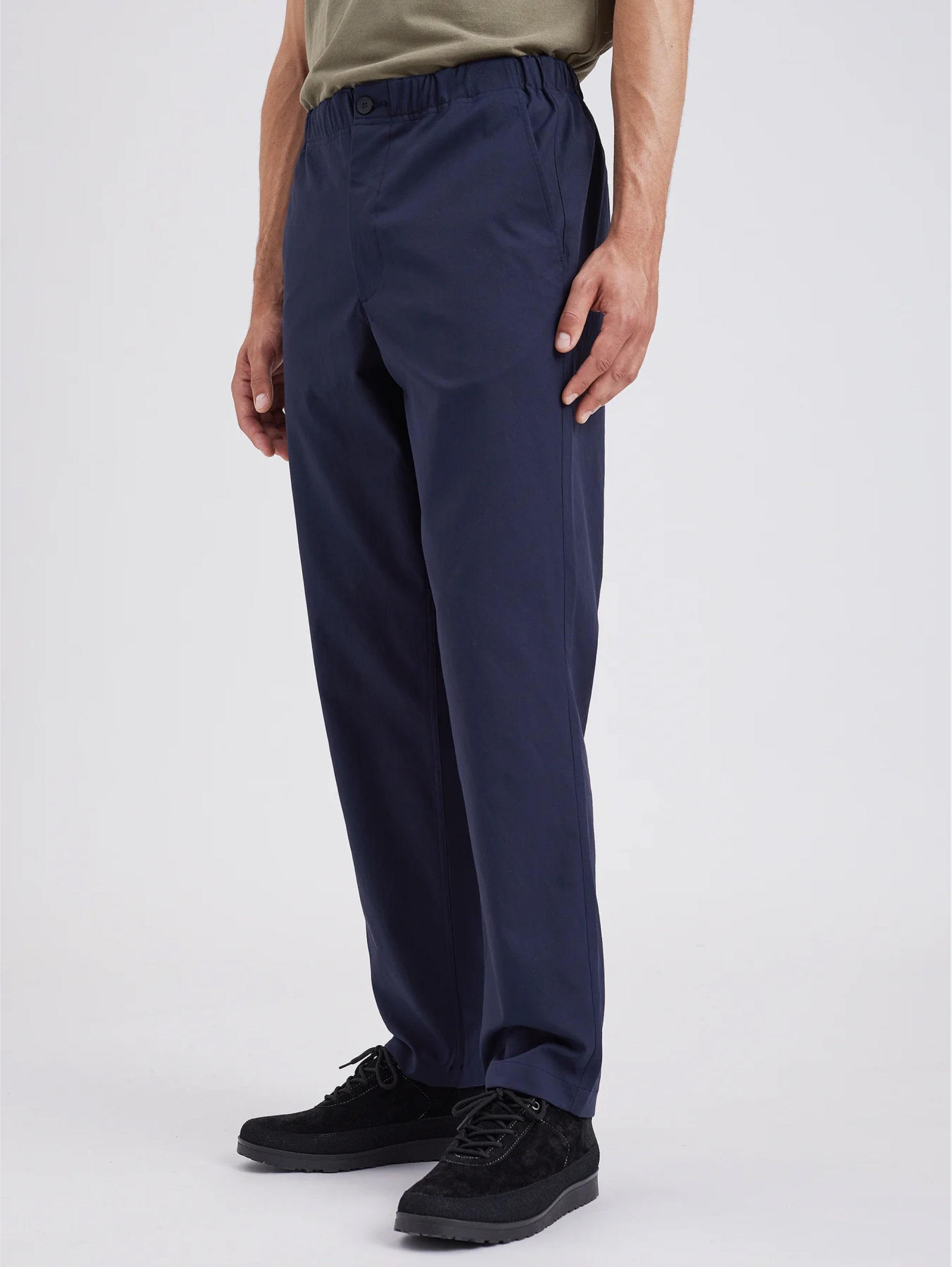 Blue Solotex Trousers with Elastic Waist