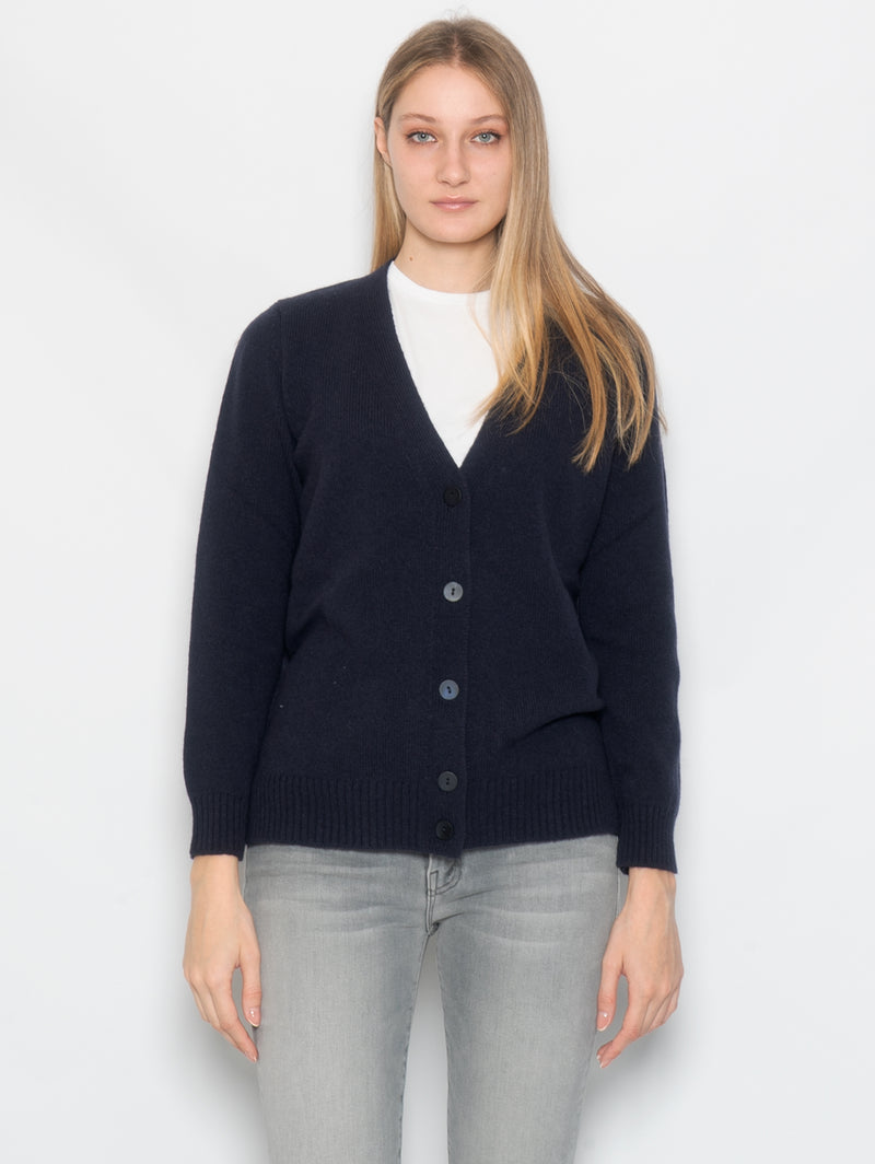 KANGRA - Cardigan Rasato con Bottoni Blu – TRYME Shop