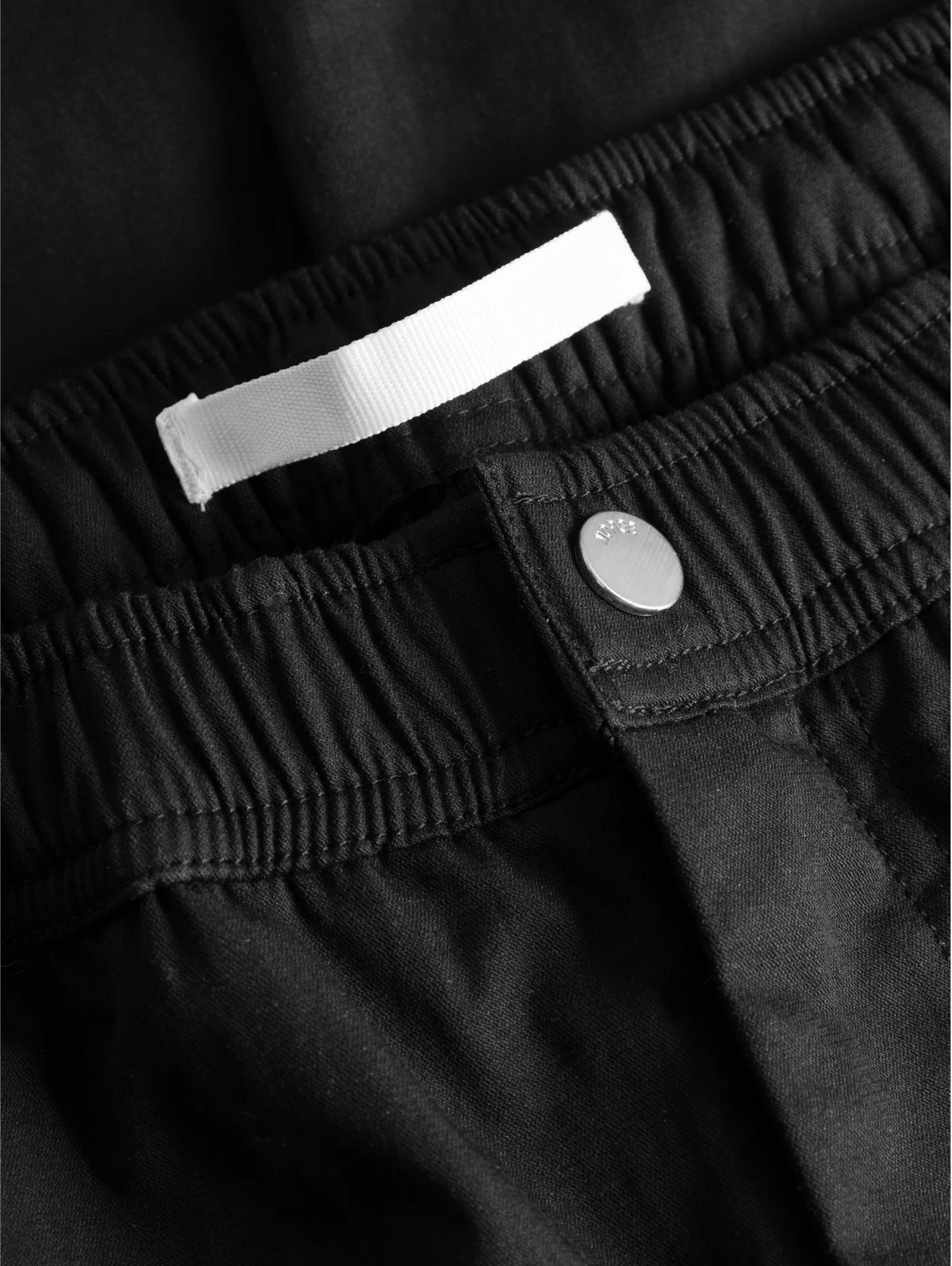 Pantaloni con Coulisse in Micro Twill Nero