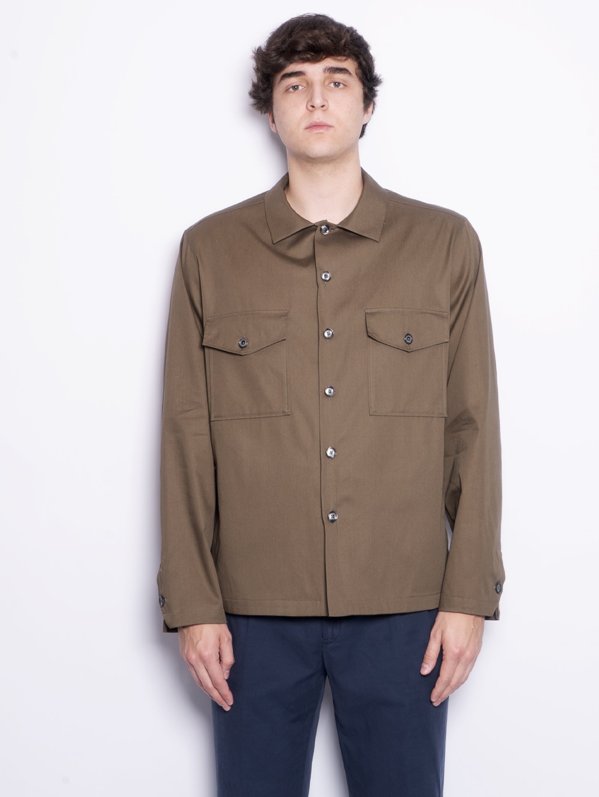 XACUS-Overshirt in Cotone Biodegradabile Verde-TRYME Shop