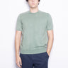 ALPHA STUDIO-Maglia con Maniche Corte in Cotone Verde-TRYME Shop