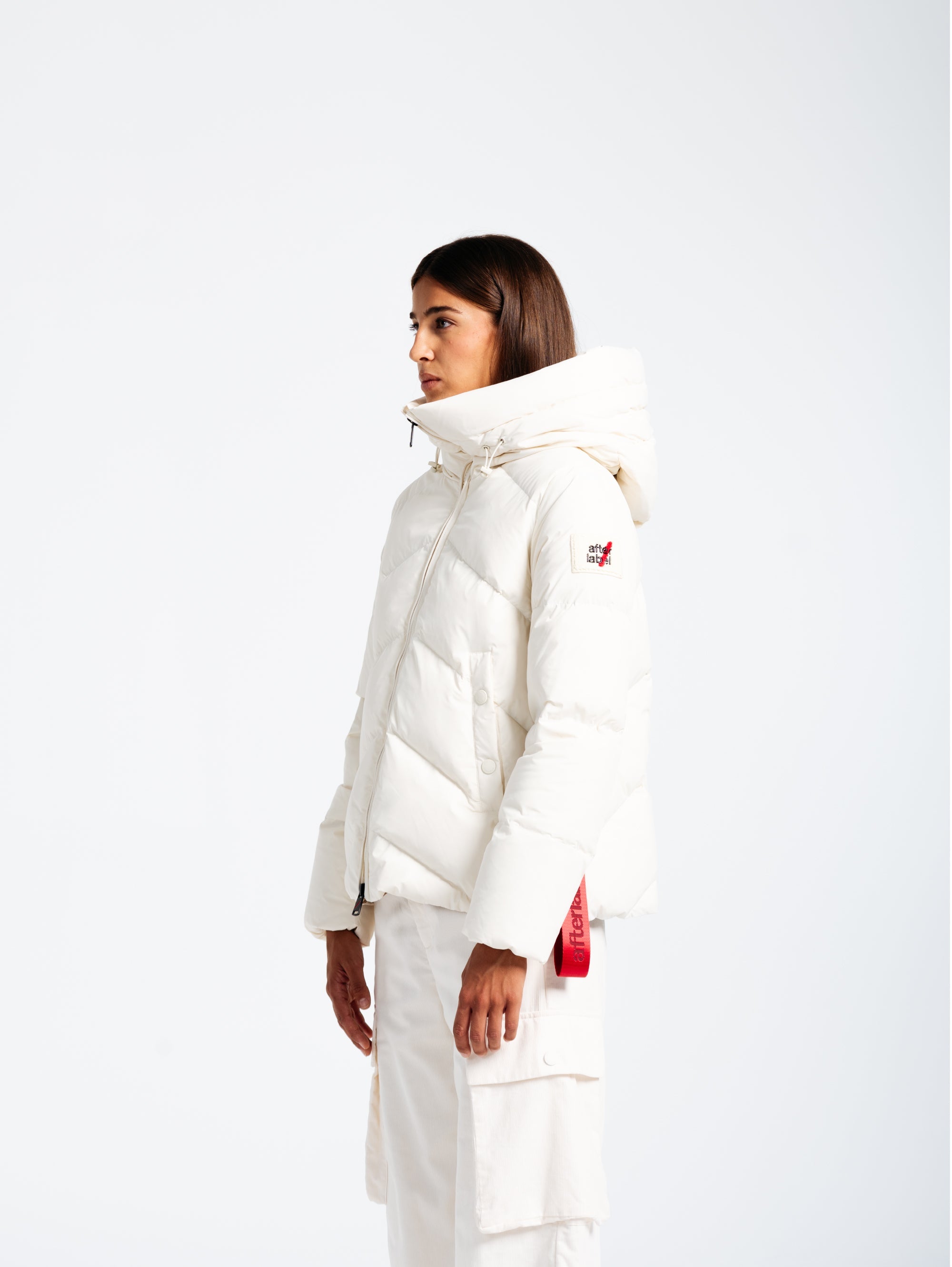 Helsinkin High Neck Matte White Down Jacket