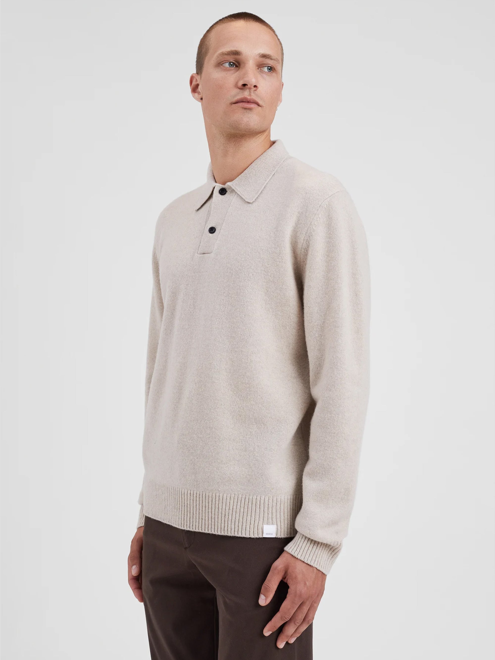 Merino Wool Sweater Polo Flour