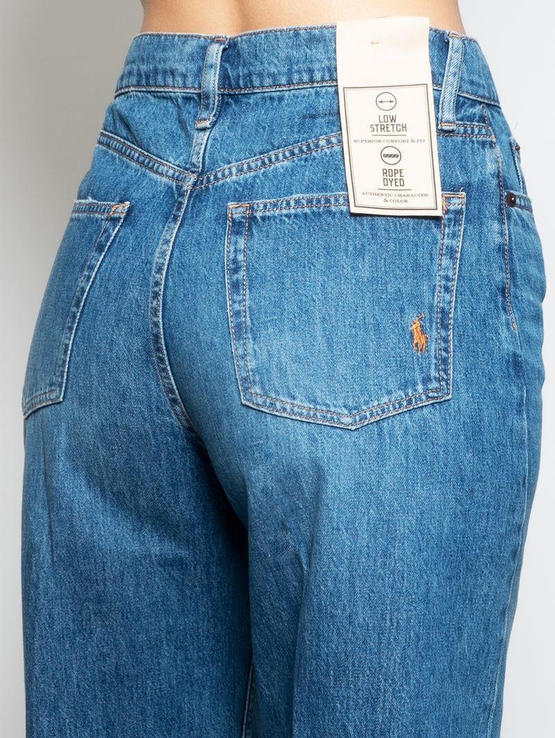 RALPH LAUREN - Jeans Vita Alta e Gamba Larga Denim Medio – TRYME Shop