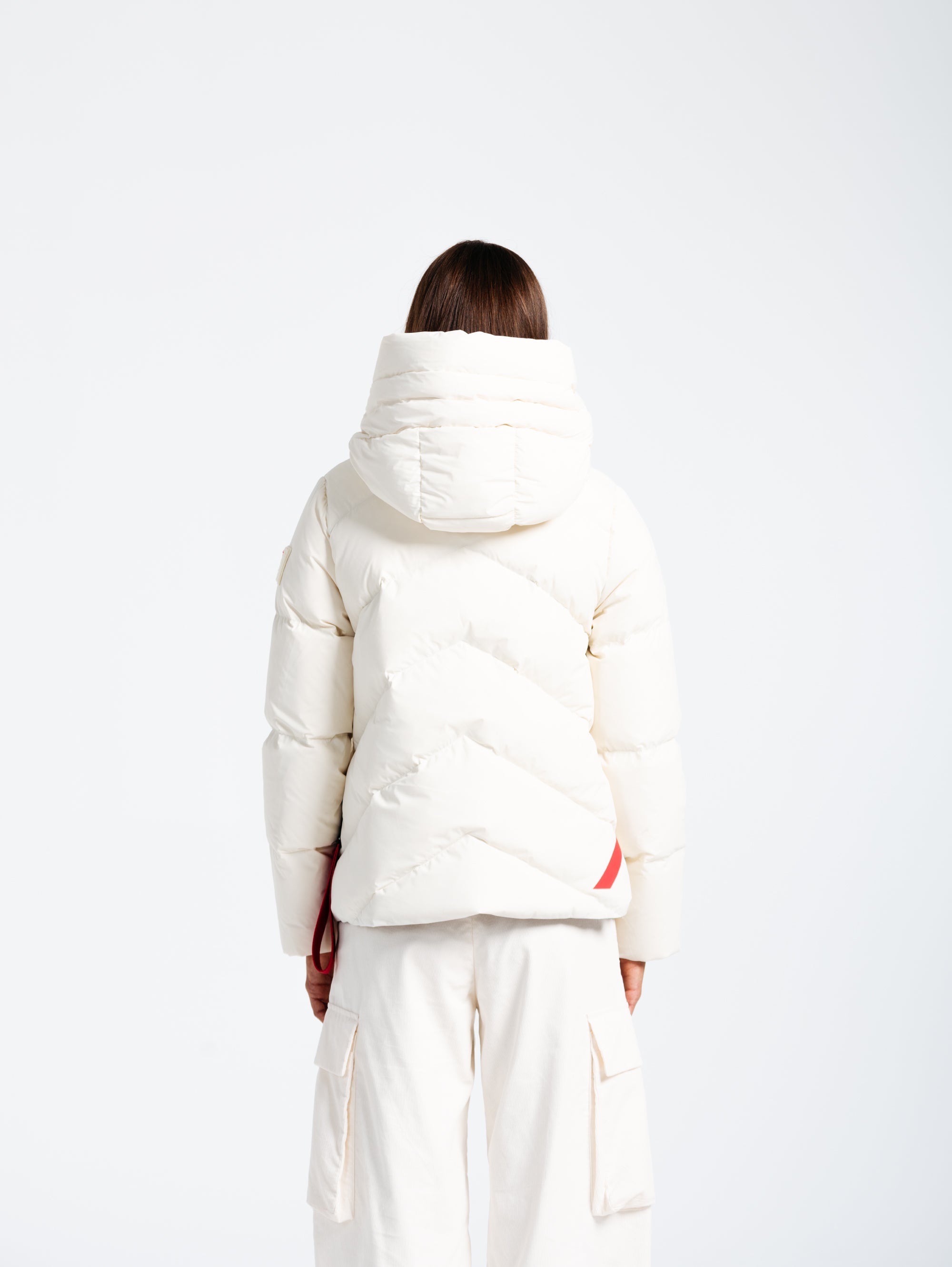 Helsinkin High Neck Matte White Down Jacket