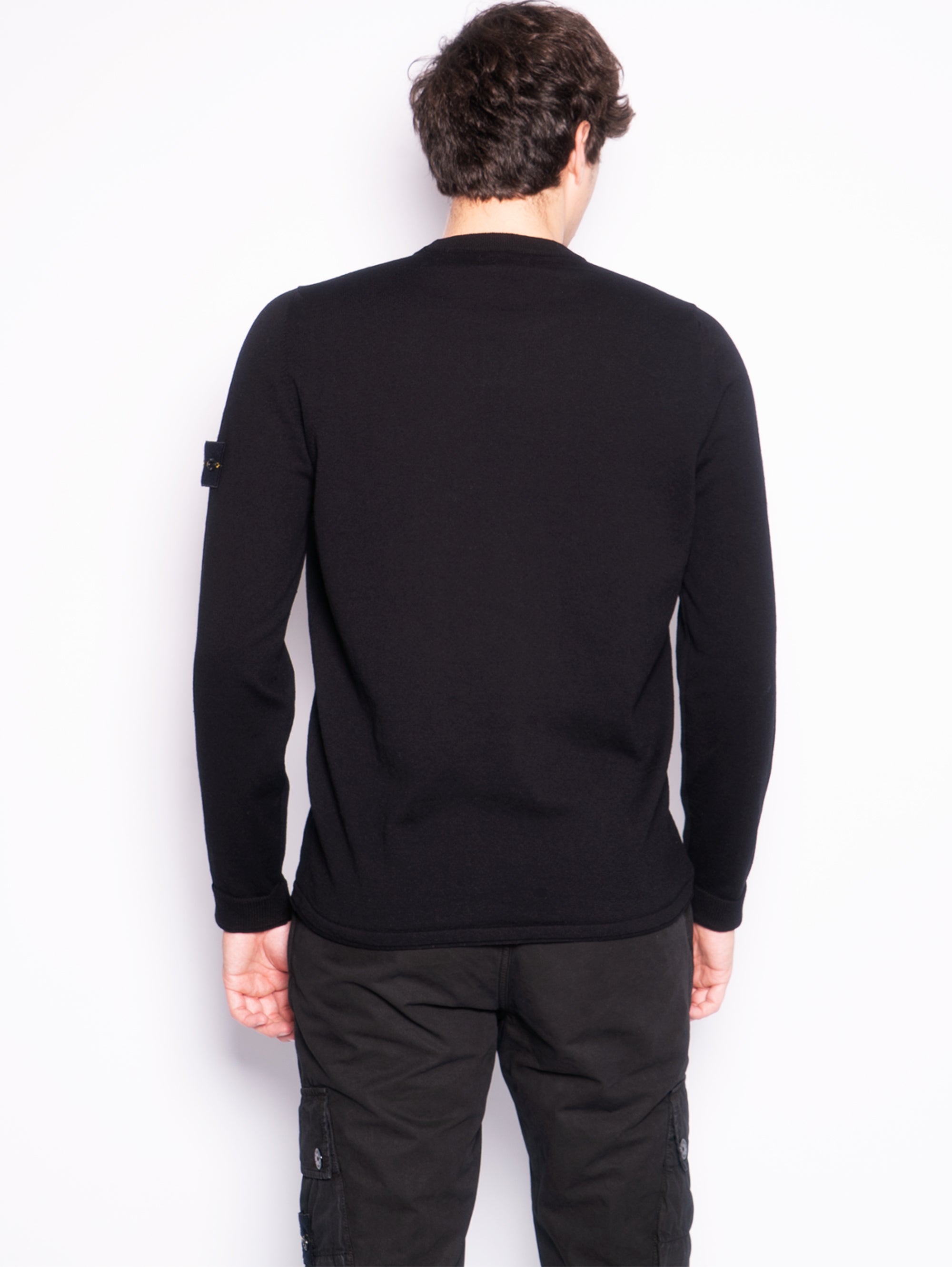 Black Raw Cotton Sweater