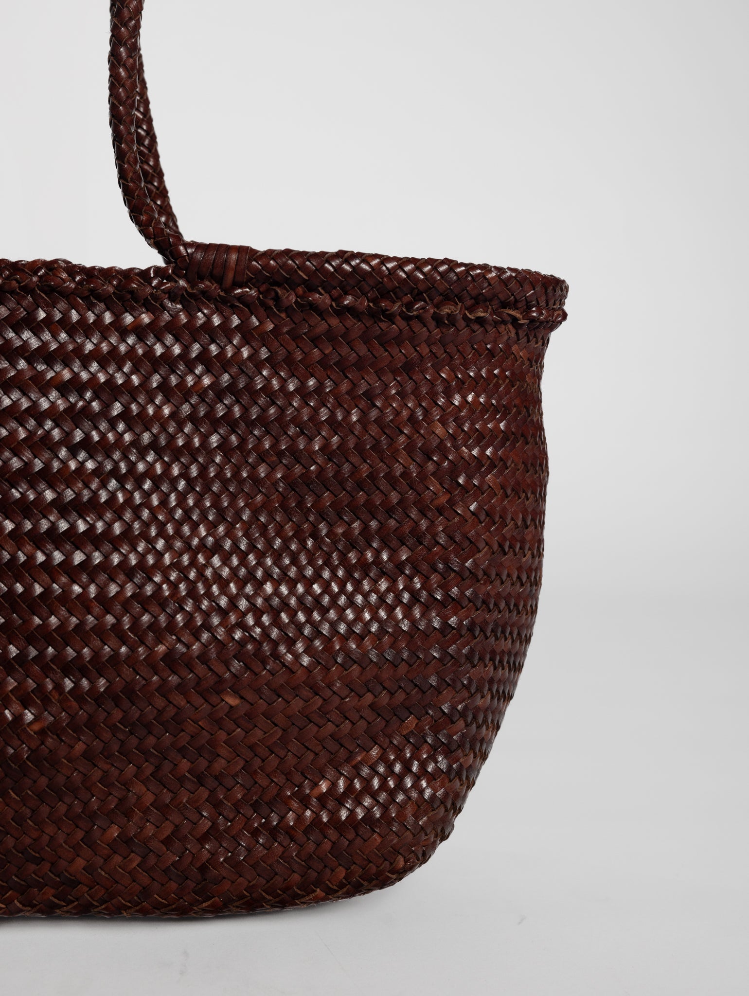 Montopoli Brown Woven Leather Handbag