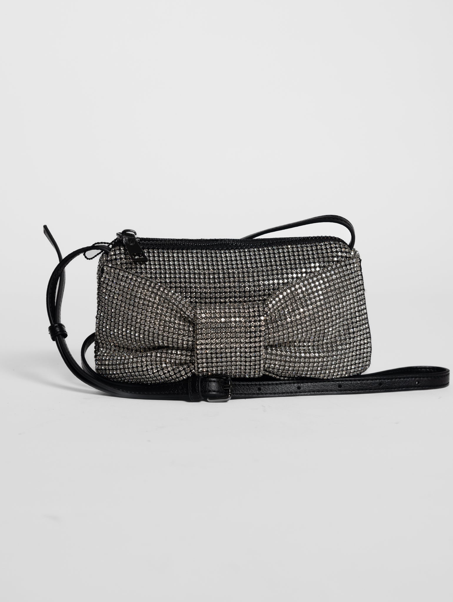 ESSENTIEL ANTWERP-Borsa Full Strass con Fiocco Argento-TRYME Shop