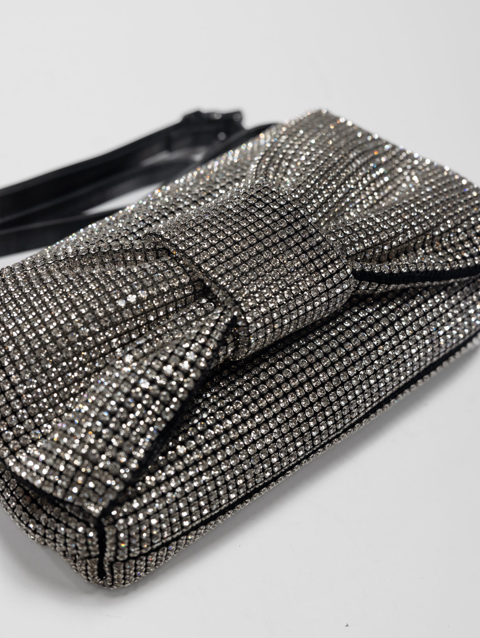 Full Rhinestone Bag with Silver Bow