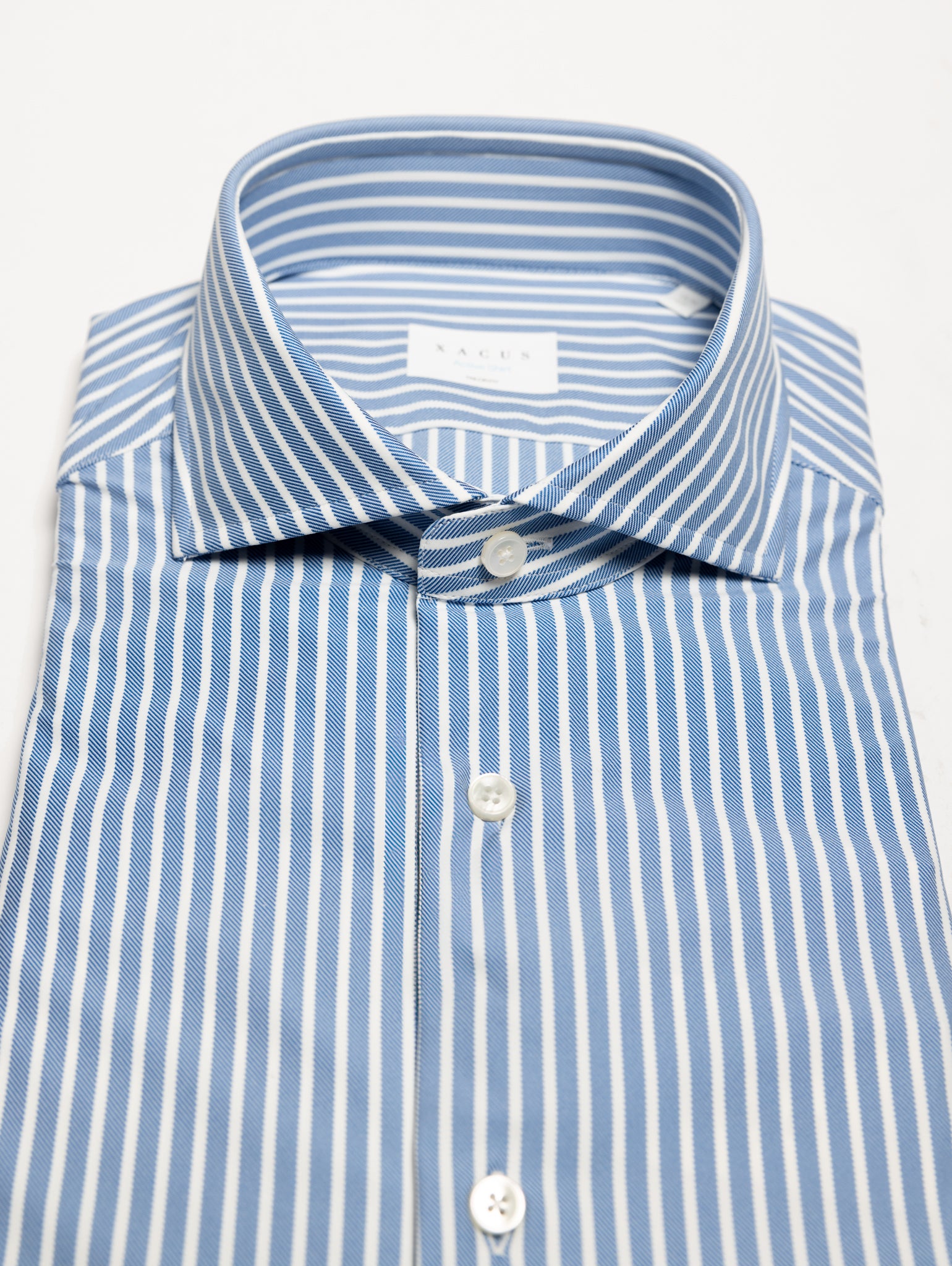 Light Blue Striped Print Active Shirt Jersey Shirt