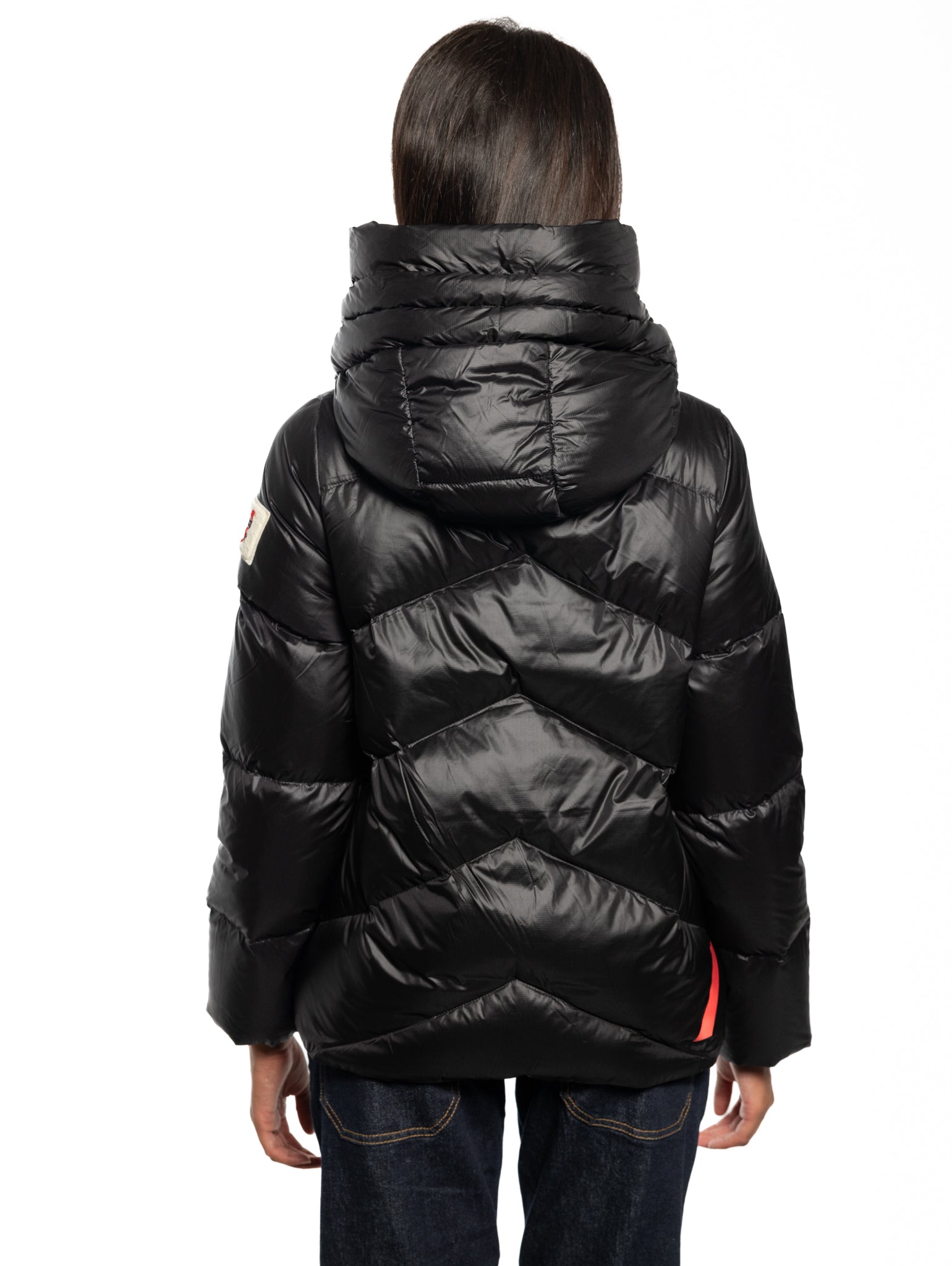 High Neck Helsinkin Shiny Black Down Jacket