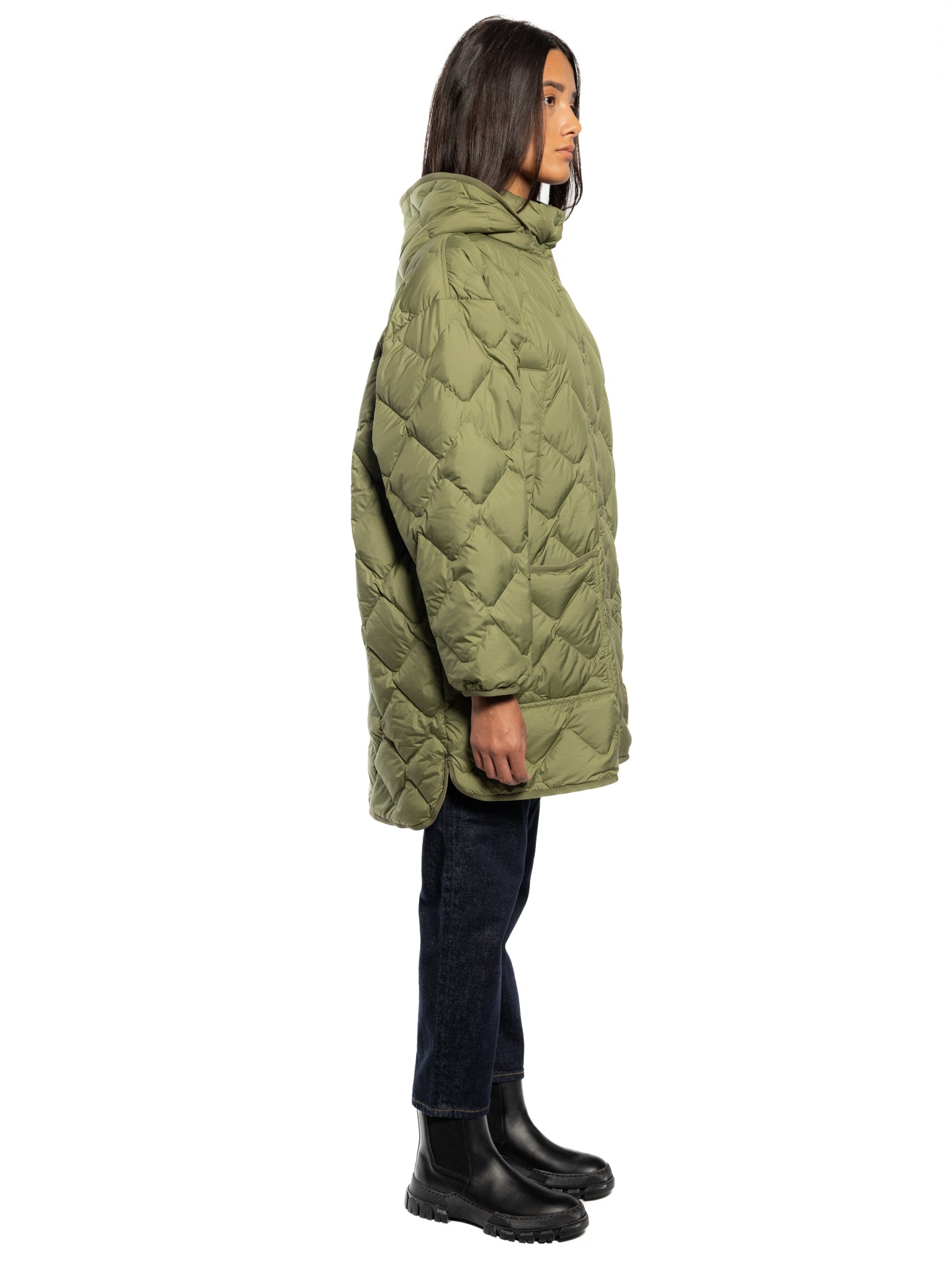 Loden Green Diamond Quilted Cape