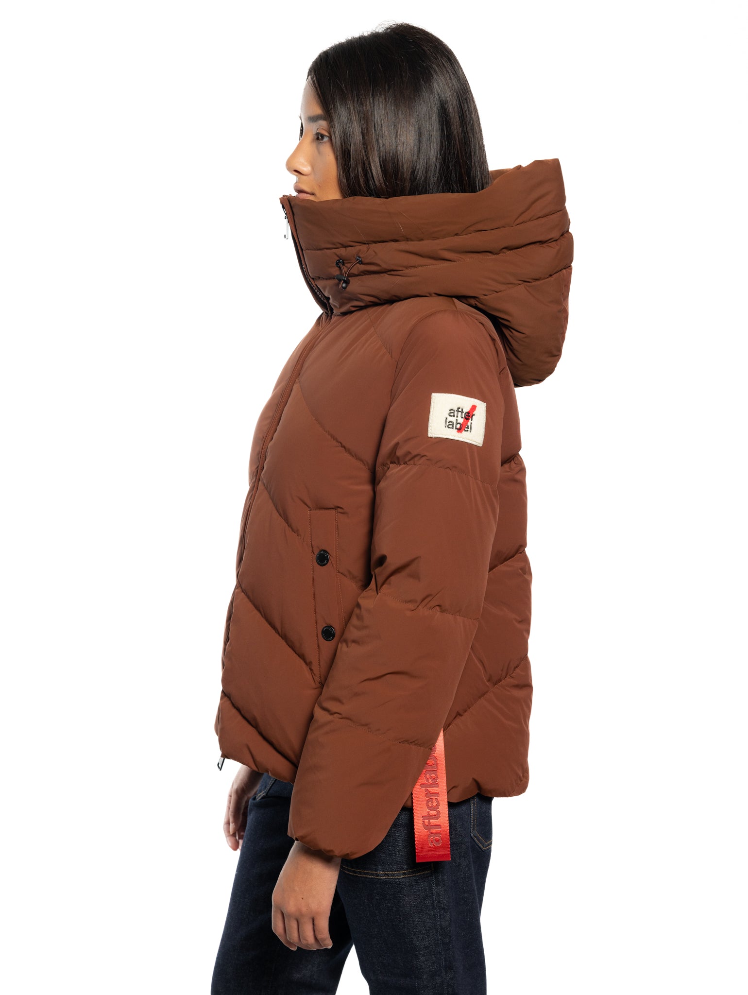 Helsinkin High Neck Matte Leather Down Jacket