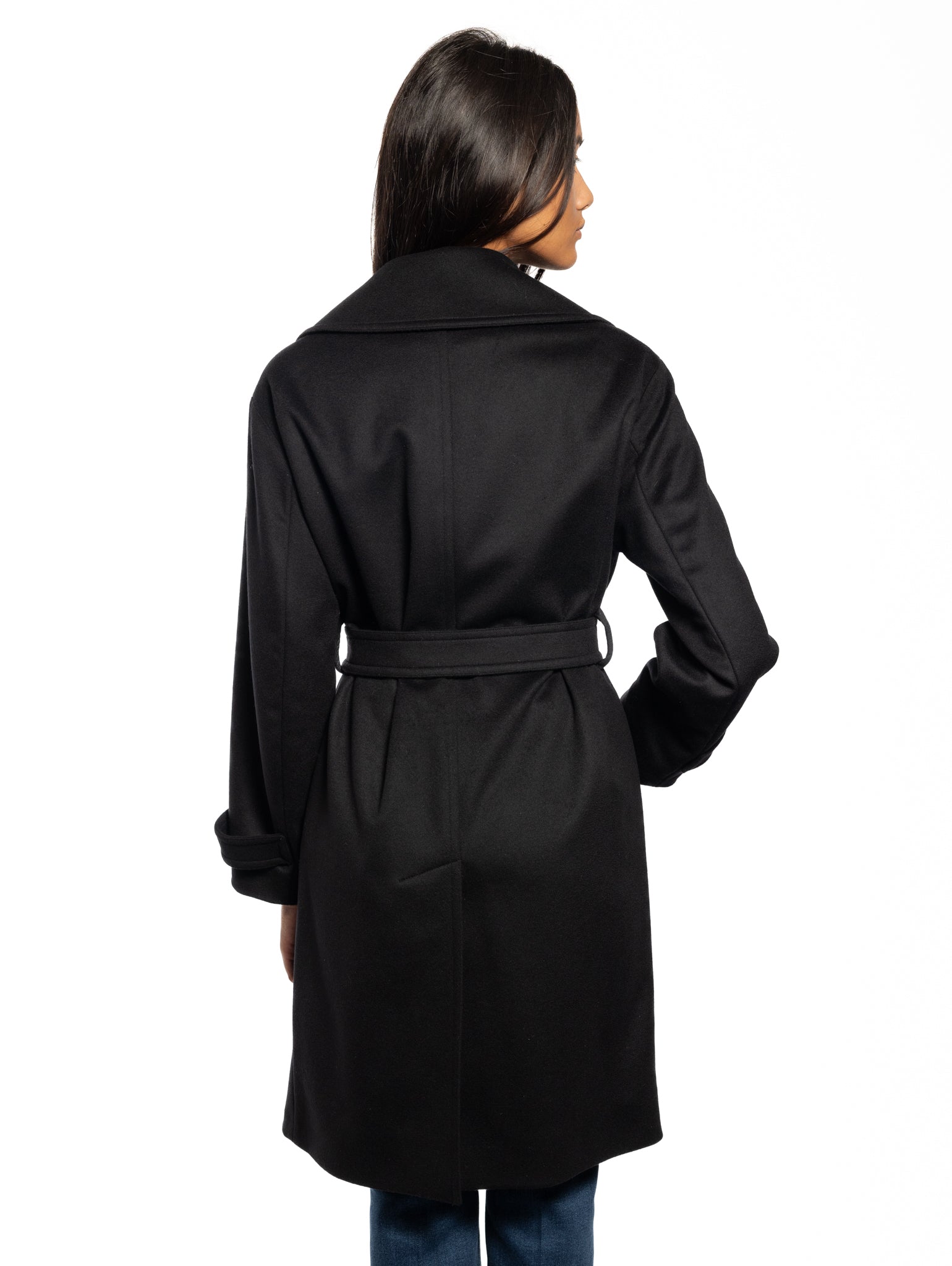 Black Double-Breasted Long Coat