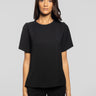 P.A.R.O.S.H.-Blusa Girocollo con Maniche Corte Nero-TRYME Shop