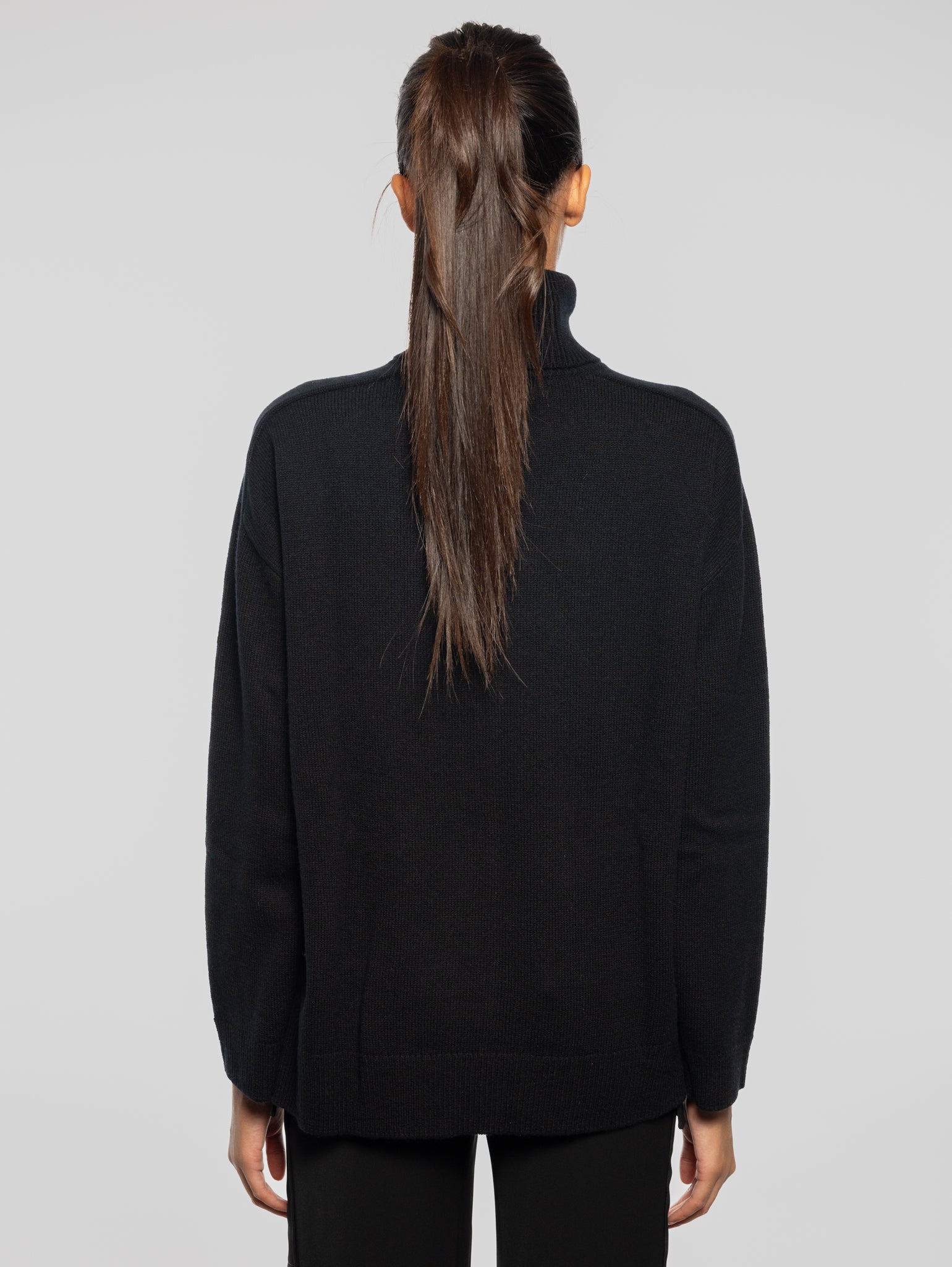 Black Wool Turtleneck Sweater