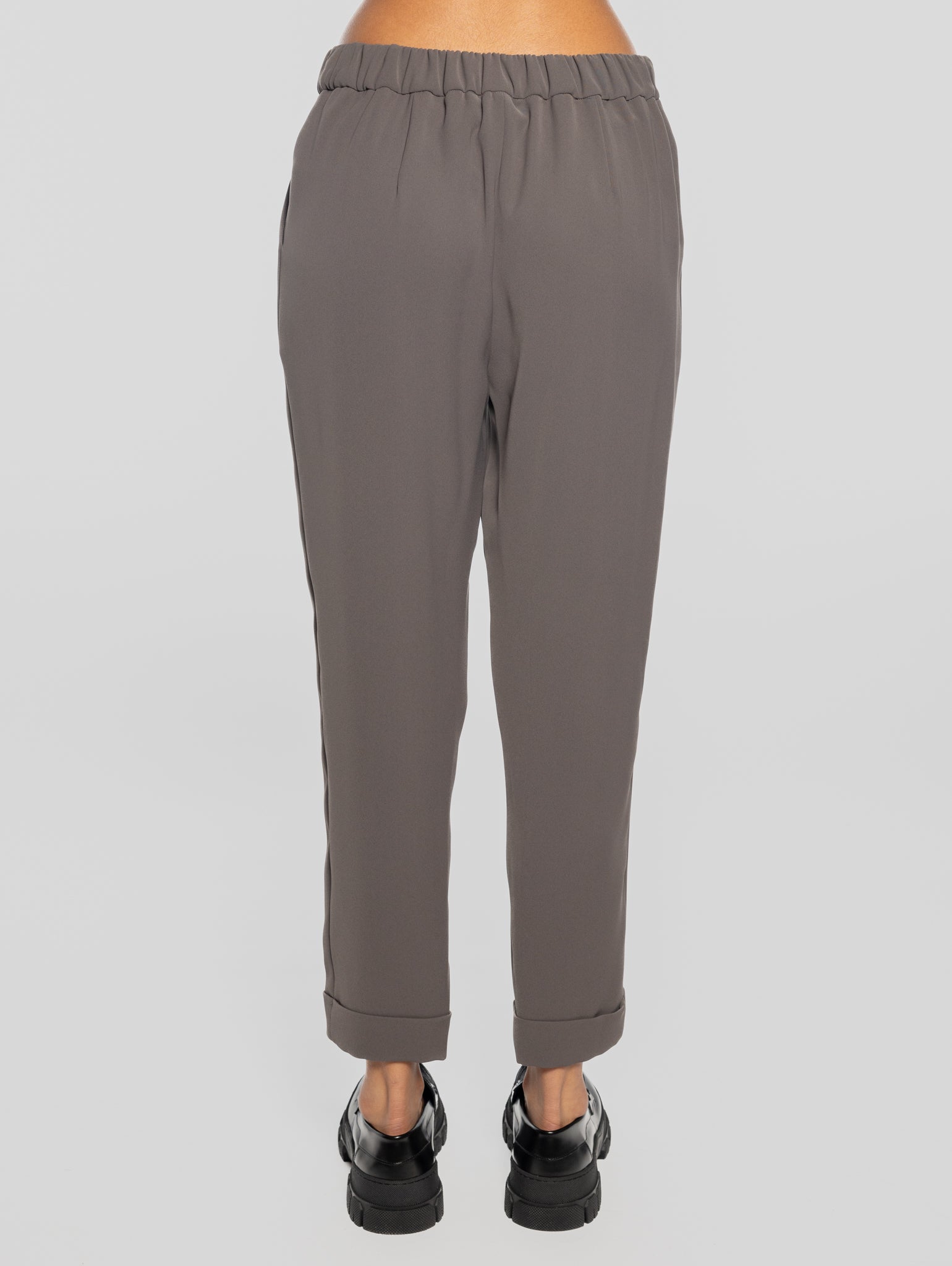 Gray Elastic Waist Pants