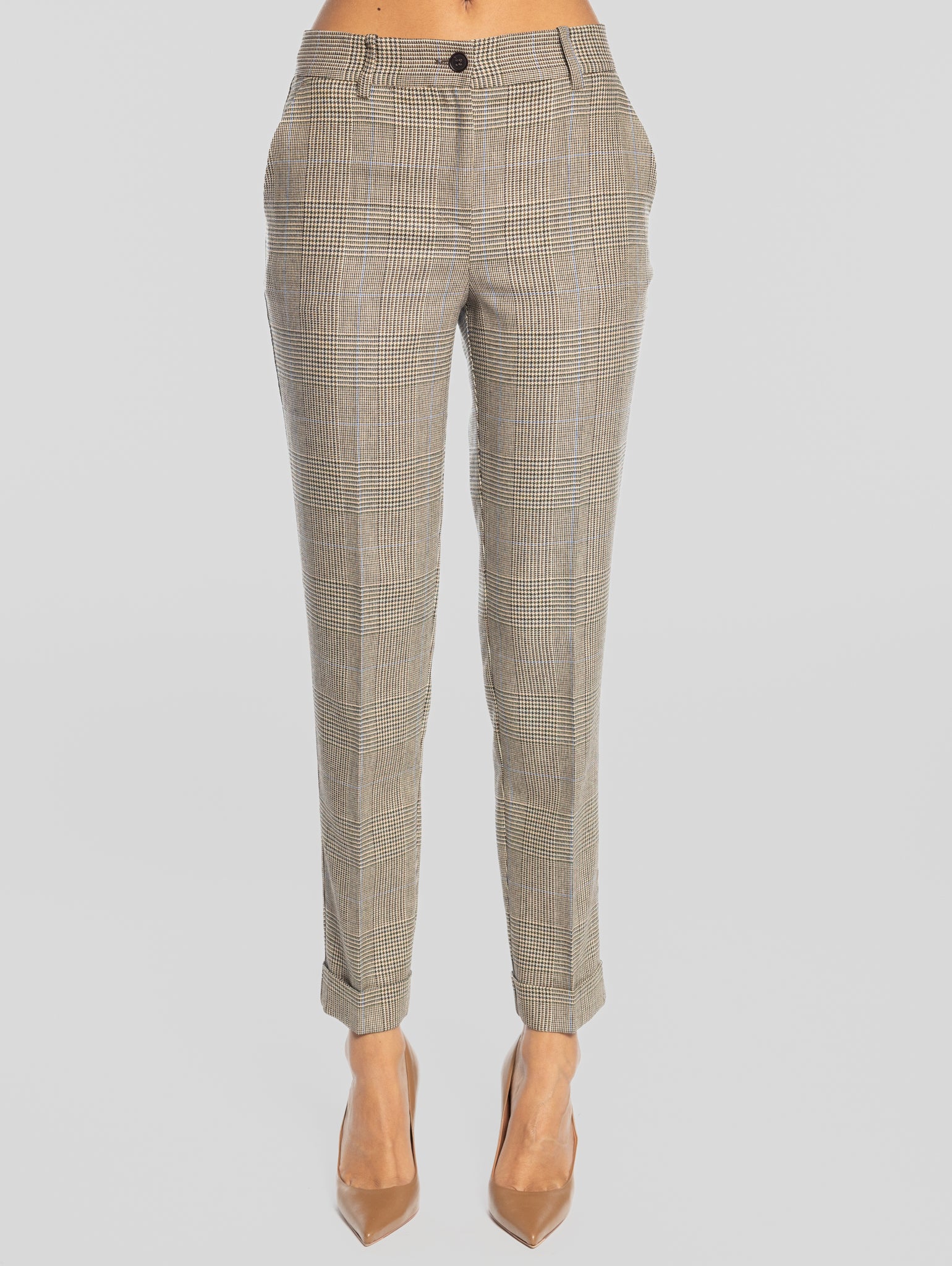 P.A.R.O.S.H.-Pantaloni Principe di Gallse Beige-TRYME Shop