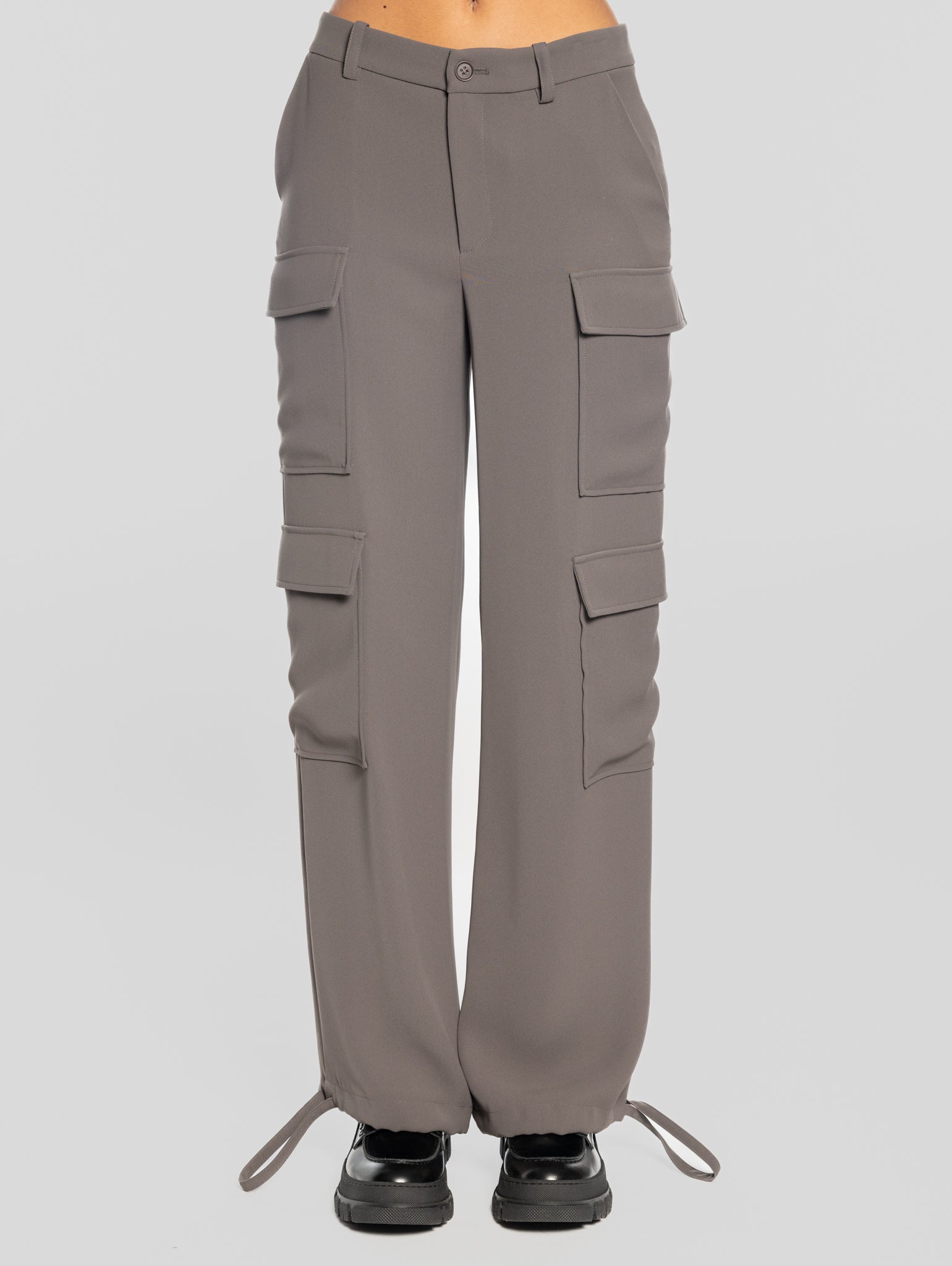 P.A.R.O.S.H.-Pantaloni Cargo Ampi Pietra-TRYME Shop