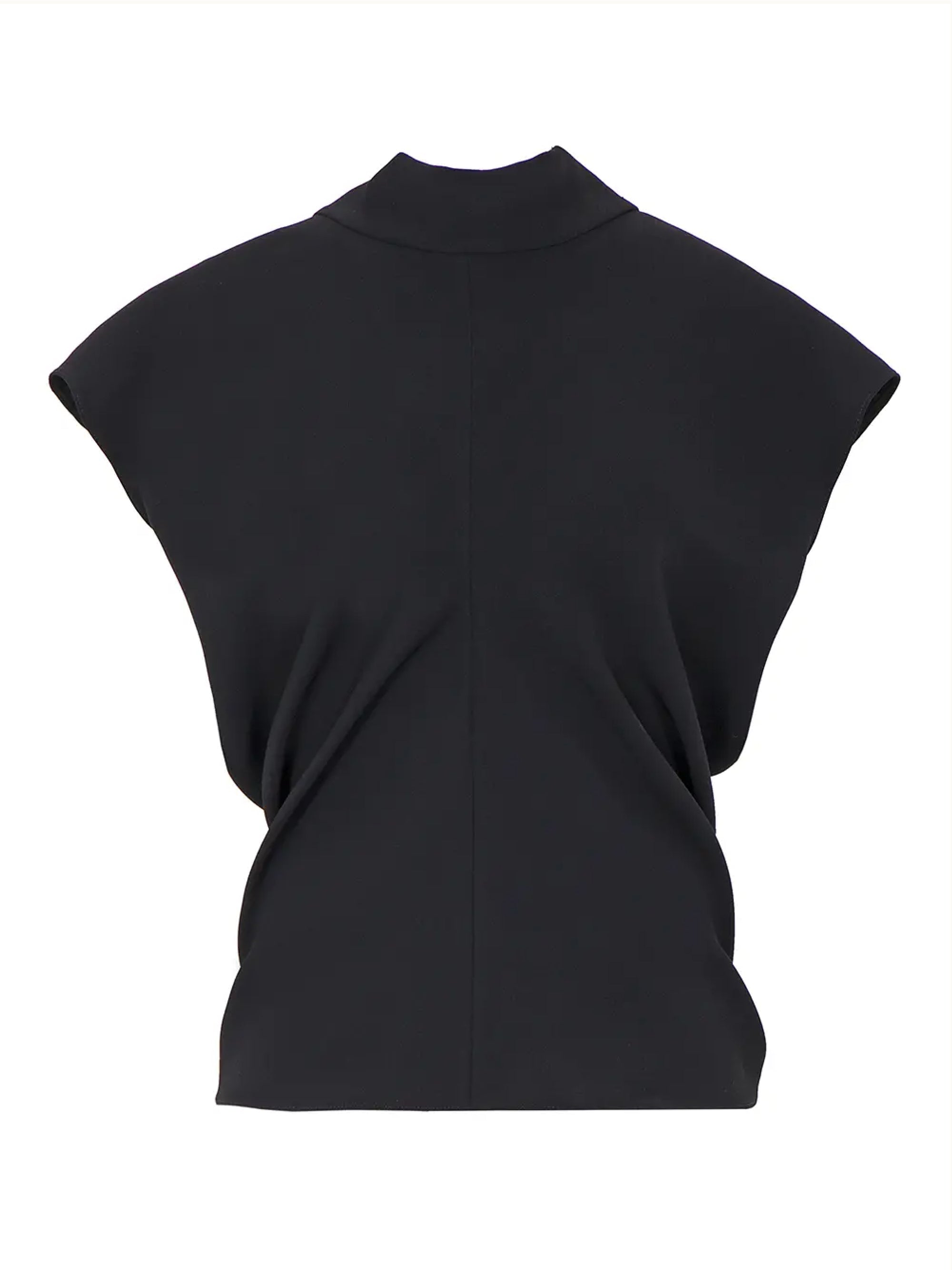 Blusa con Cannello e Fiocco Nero