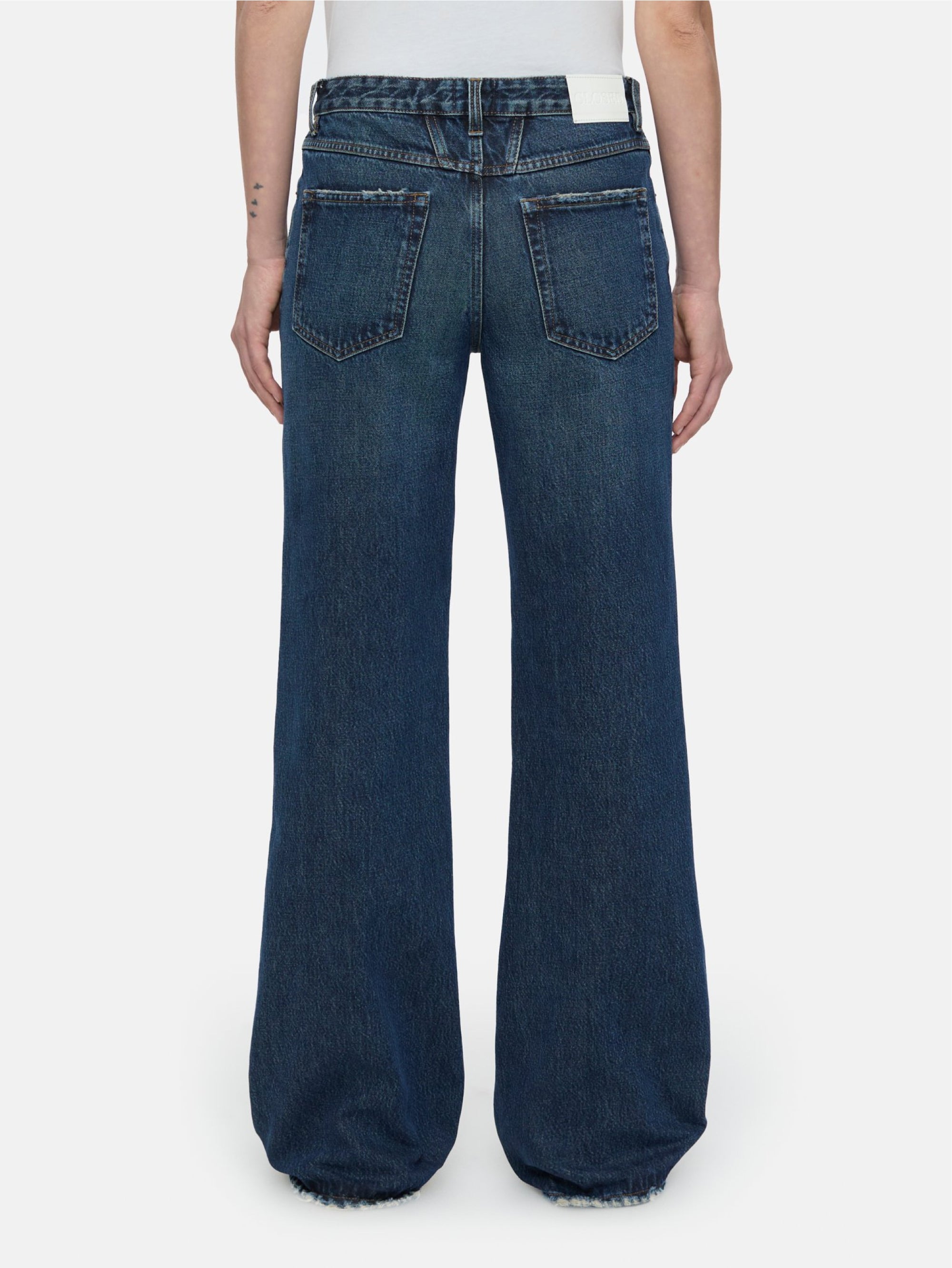 Slim Rigid Jeans with Low Waist Blue