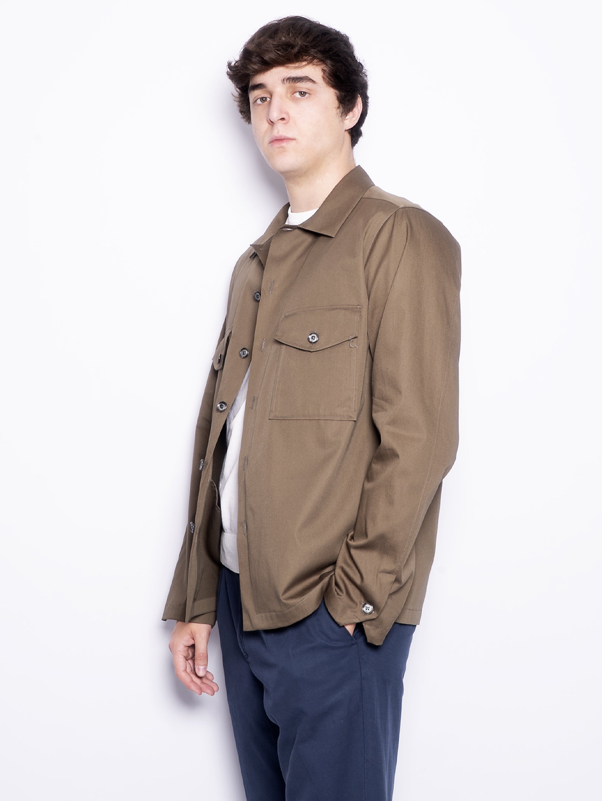 Overshirt in Cotone Biodegradabile Verde