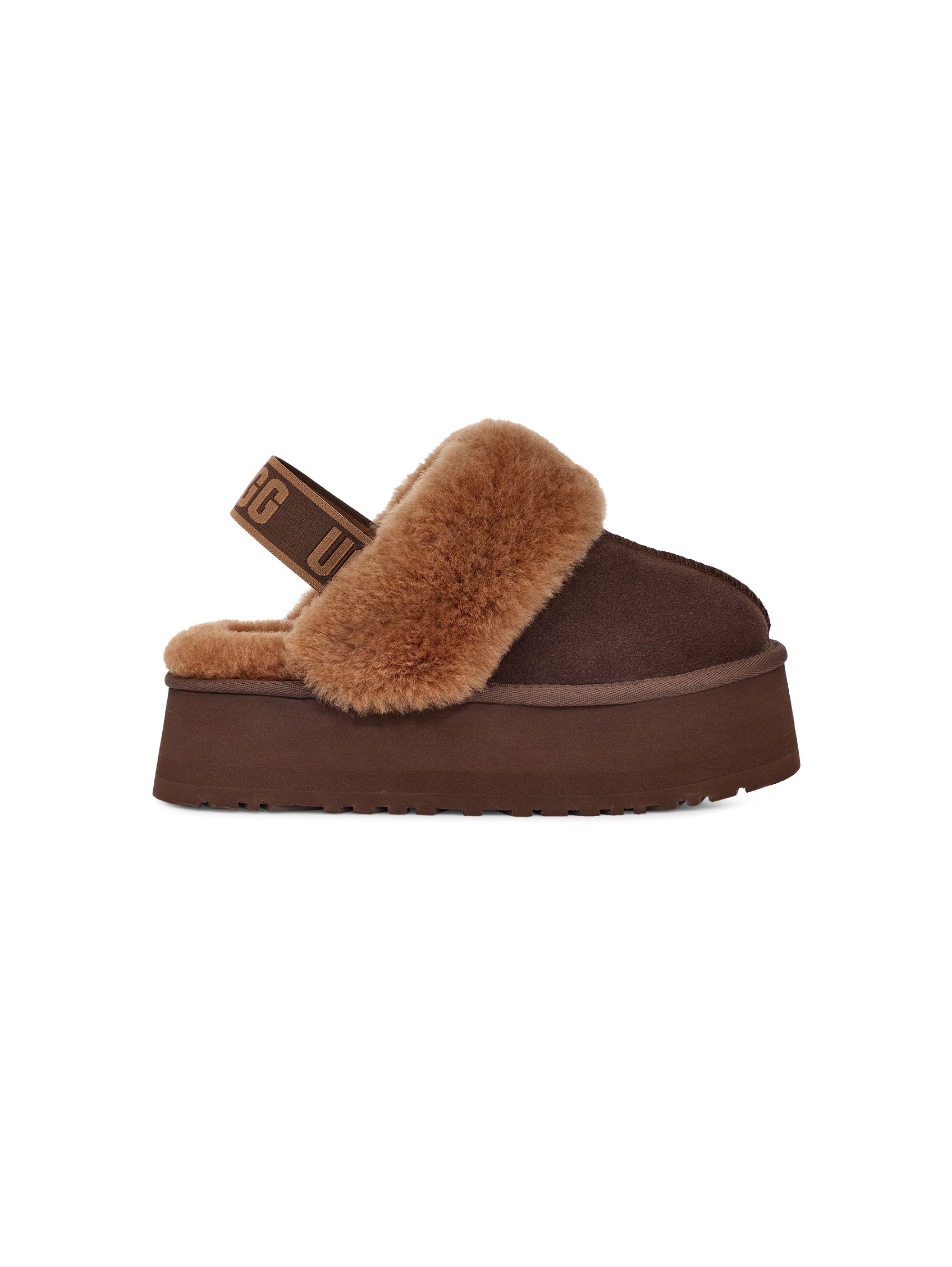 Slippers with elastic in burnt sheepskin