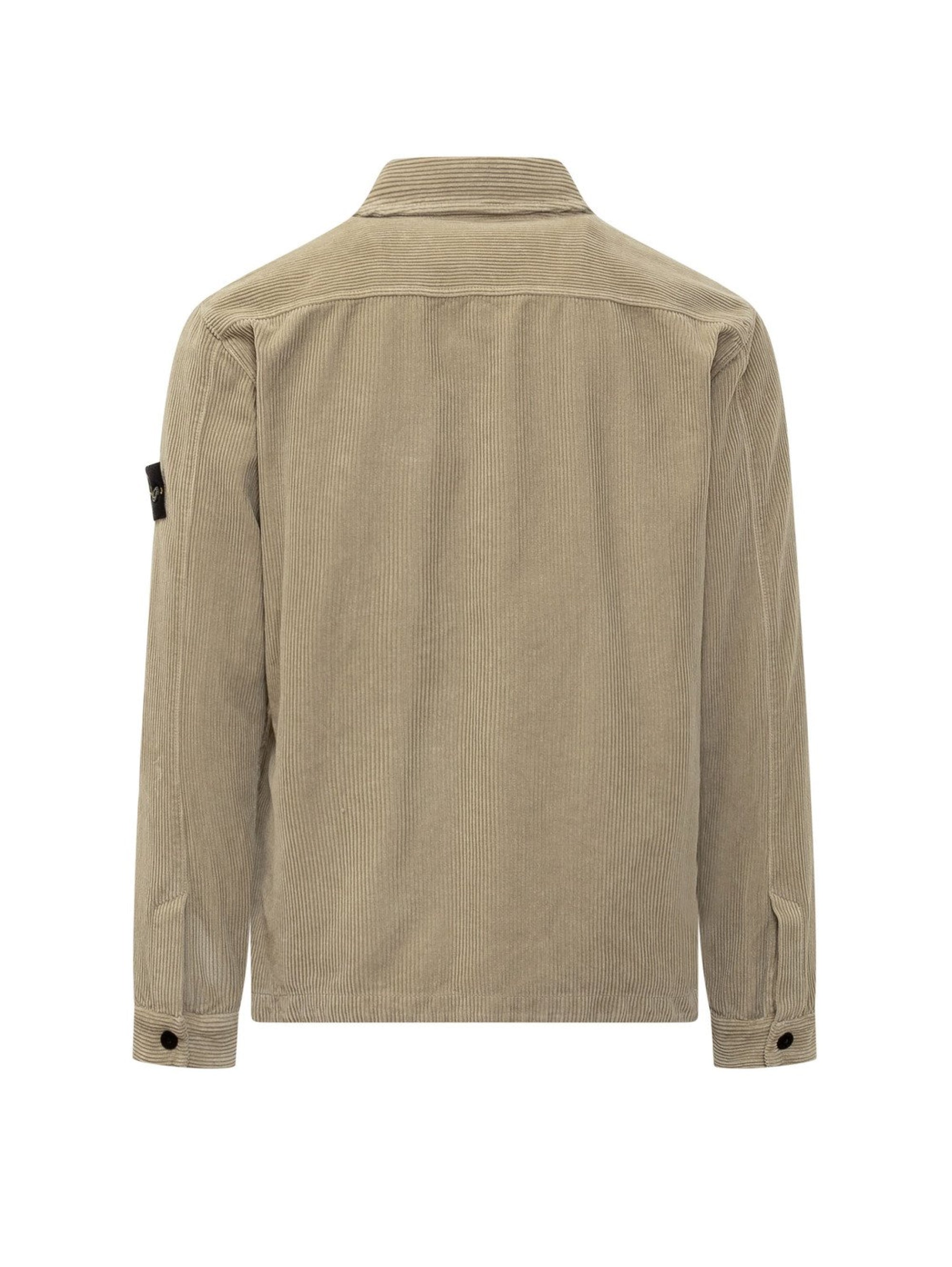 Overshirt in Velluto a Coste Stucco