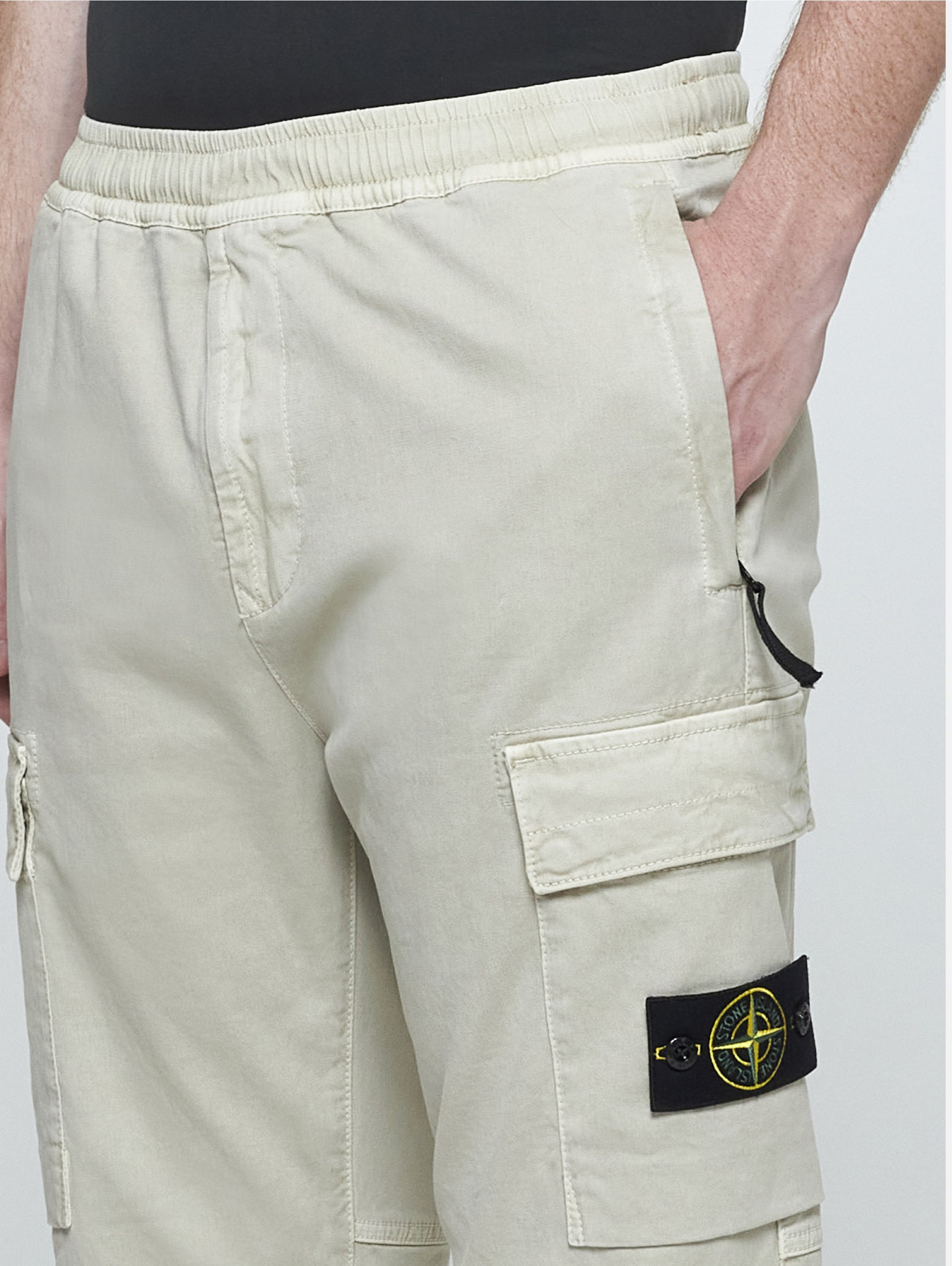 Pantaloni Cargo con Elastico Stucco