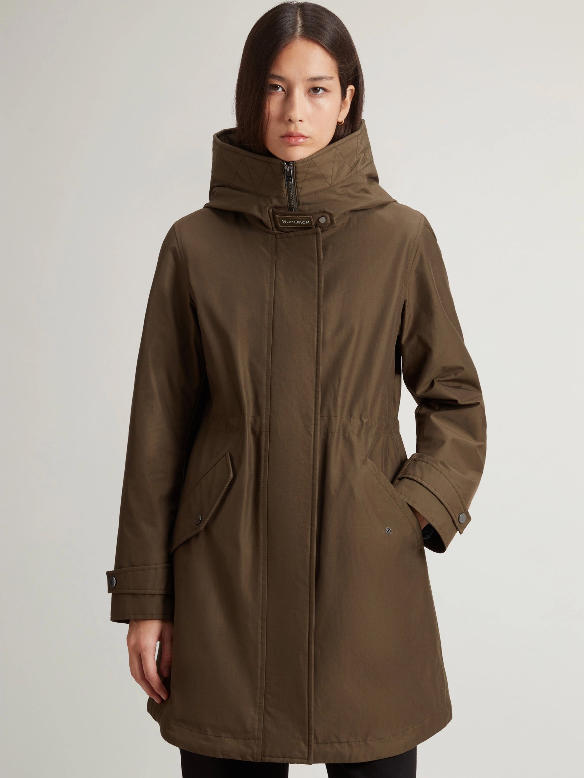 WOOLRICH-Parka Tre in Uno Verde Scuro-TRYME Shop