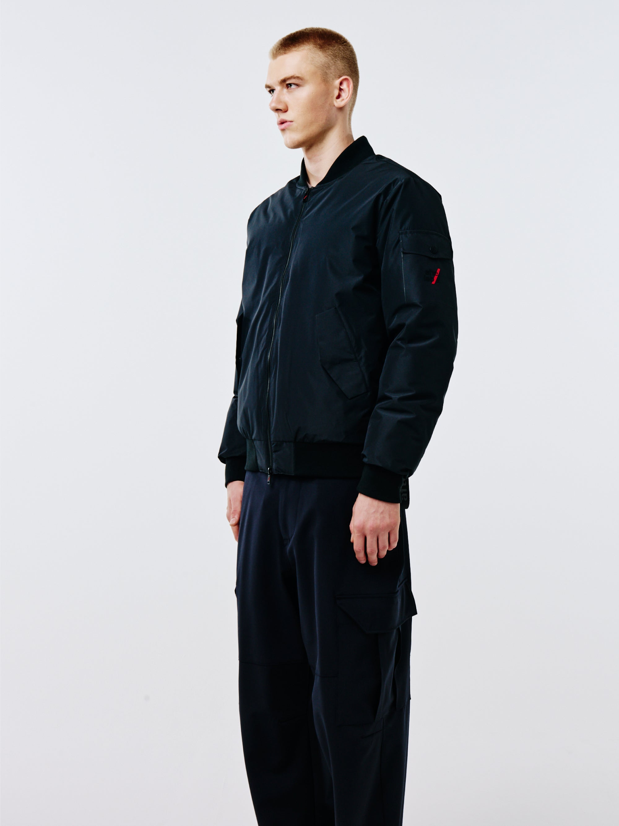 Black Matte Nylon Bomber