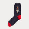 RALPH LAUREN-Calze con Ricamo Polo Bear Blu-TRYME Shop