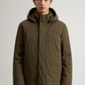 WOOLRICH-Parka Corto in Tessuto Stretch Verde-TRYME Shop