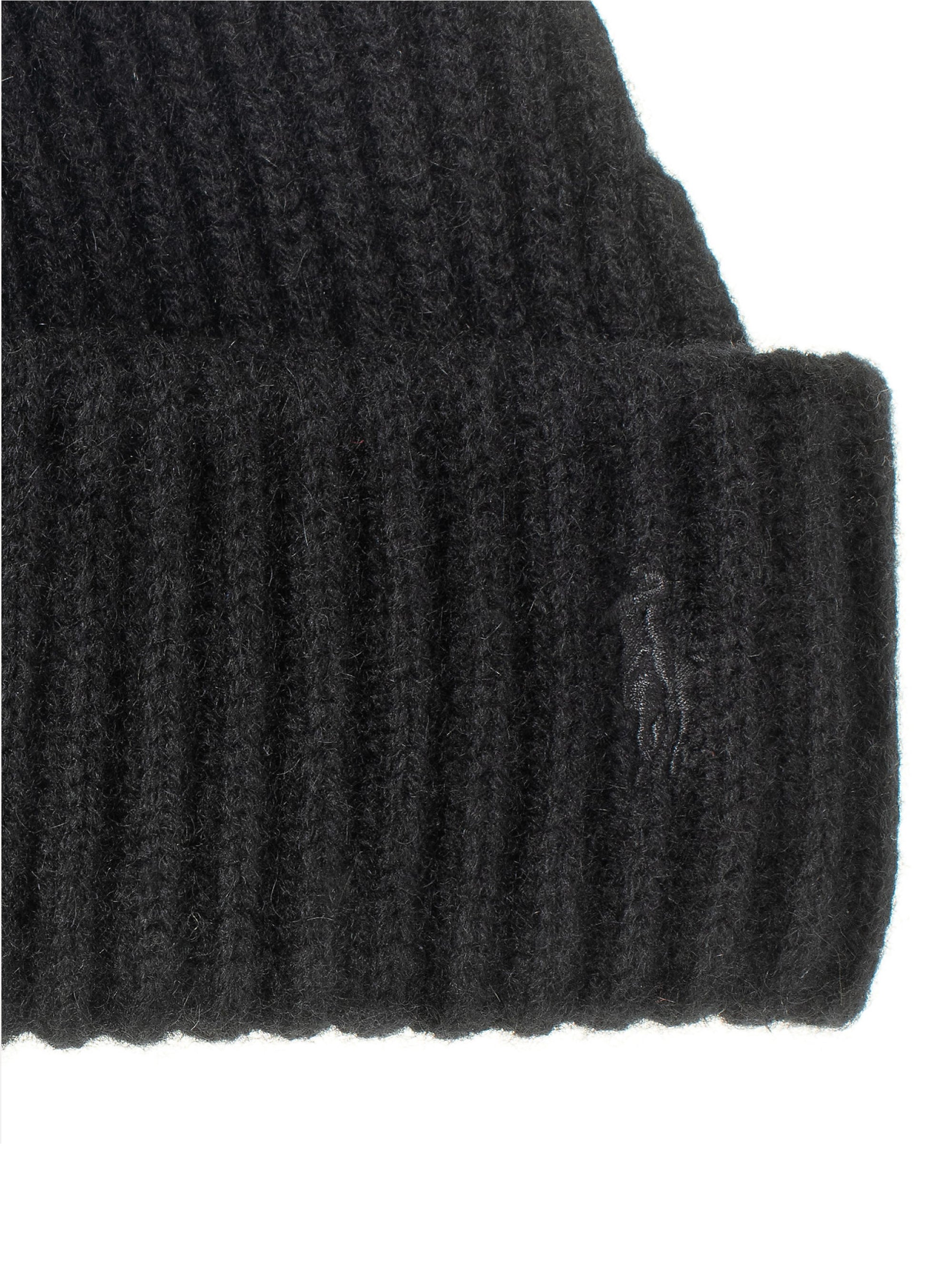 Black Ribbed Wool Hat