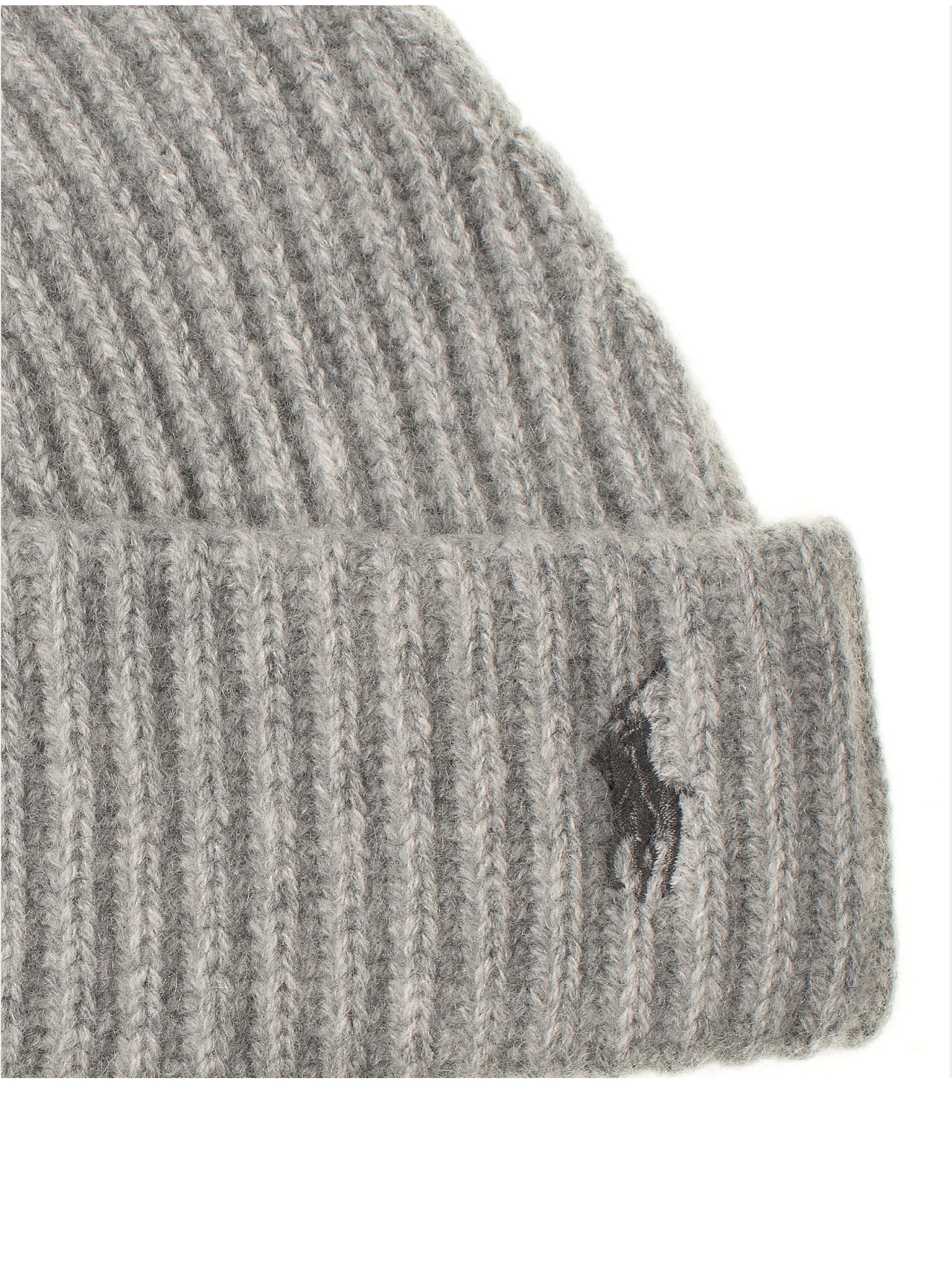 Gray Ribbed Wool Hat