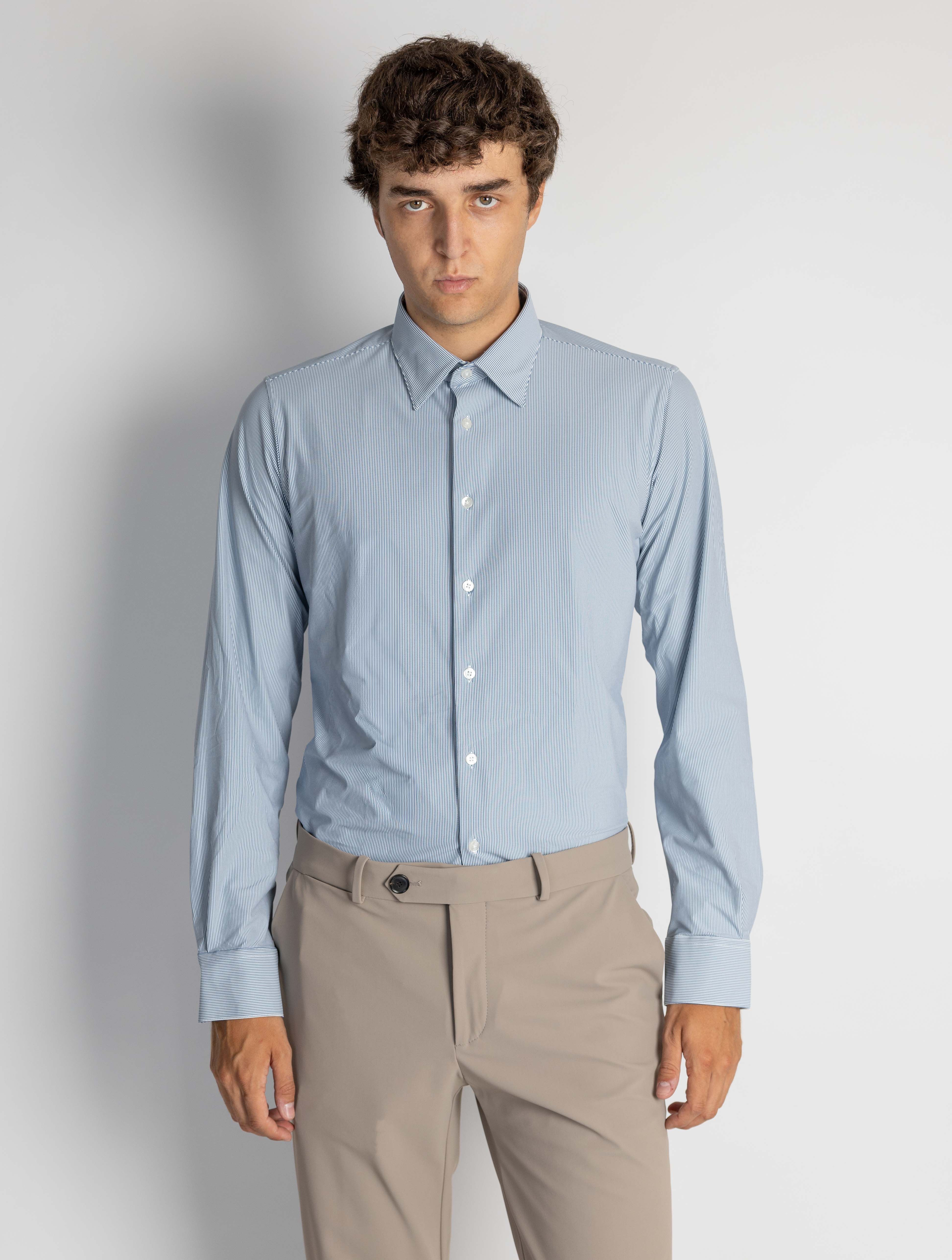 RRD-Camicia a Righe Slim Fit Blu/Bianco-TRYME Shop