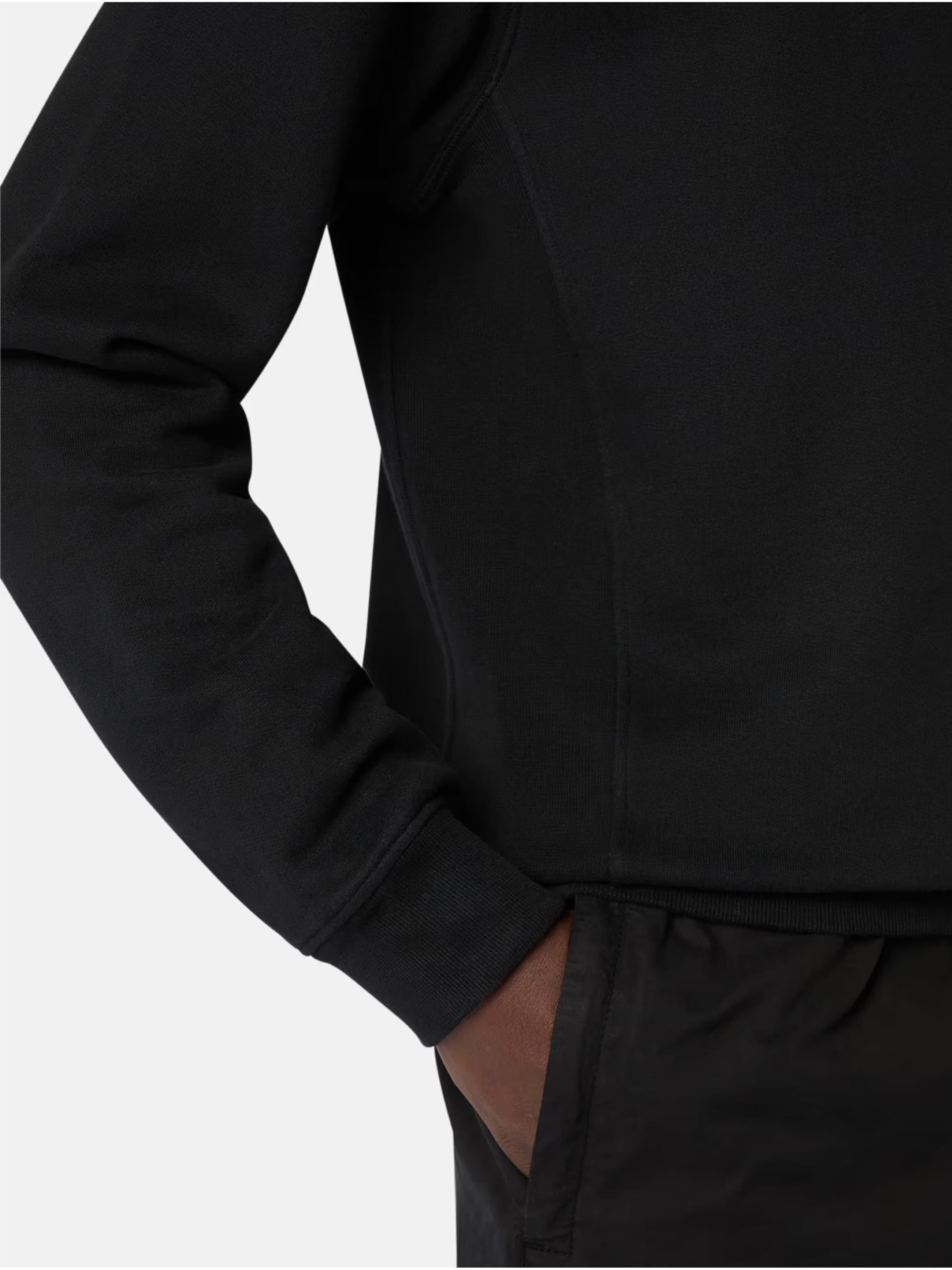 Black Cotton Crewneck Sweatshirt