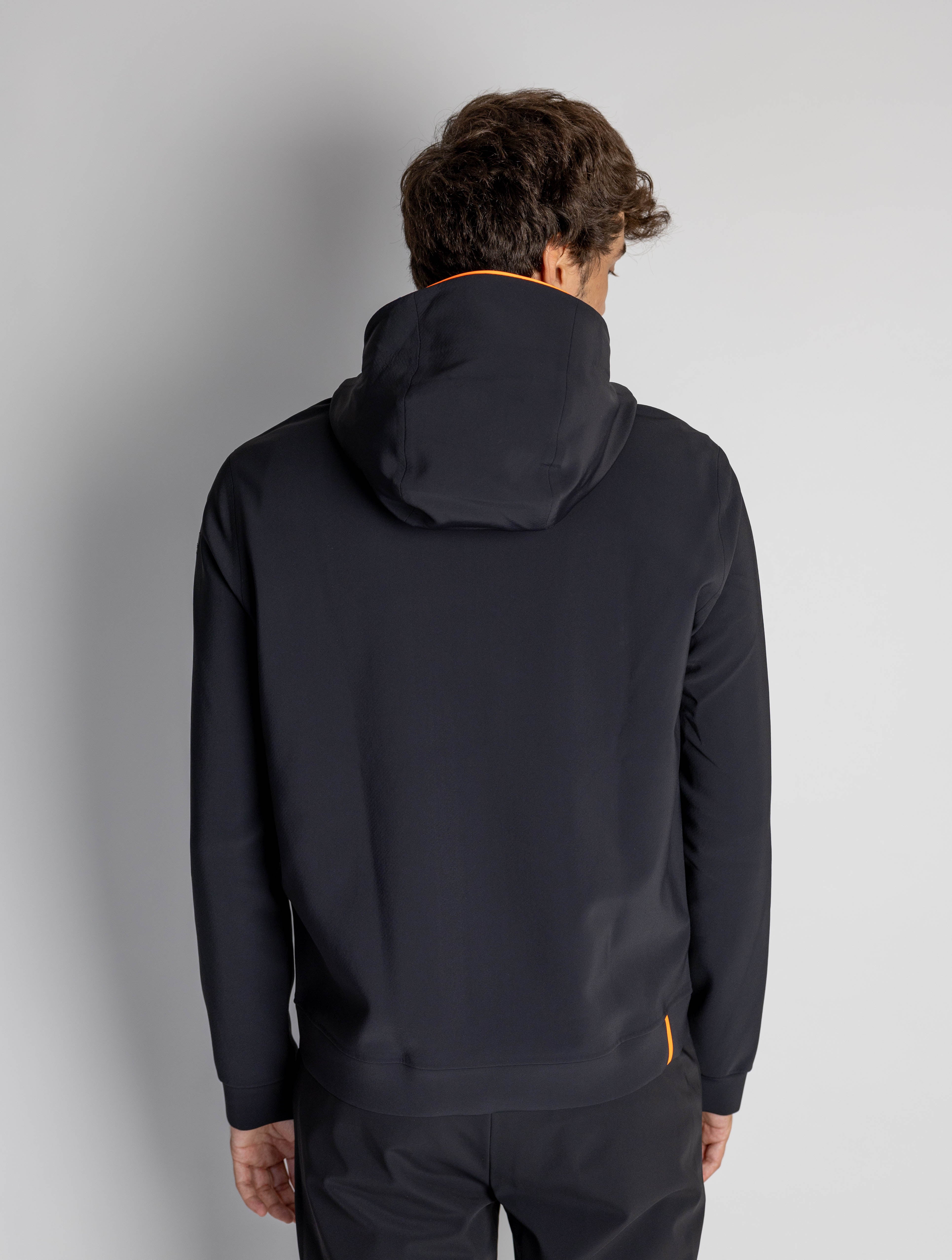 Schwarze Full-Zip Kapuzenjacke