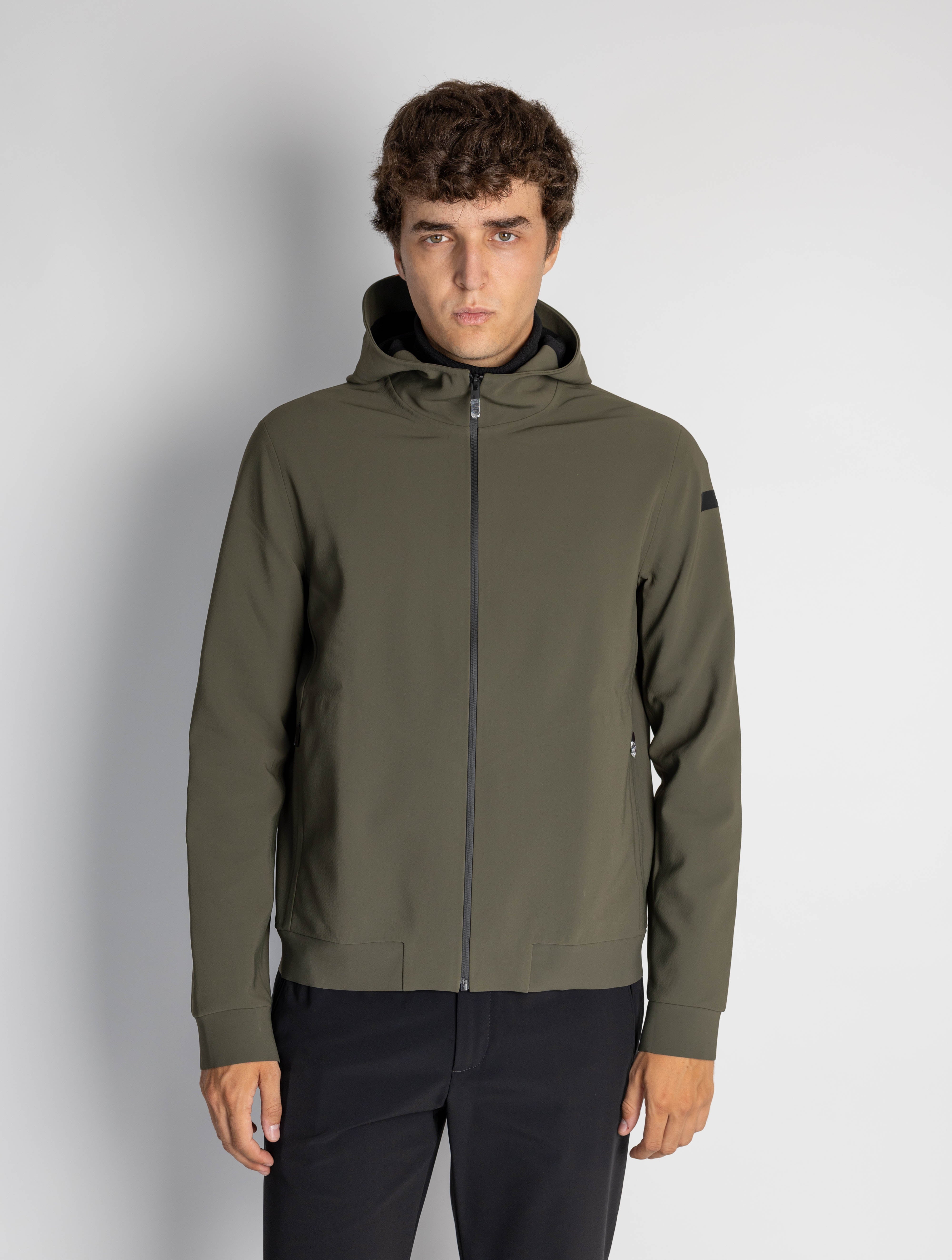 RRD-Felpa con Cappuccio Full Zip Verde-TRYME Shop