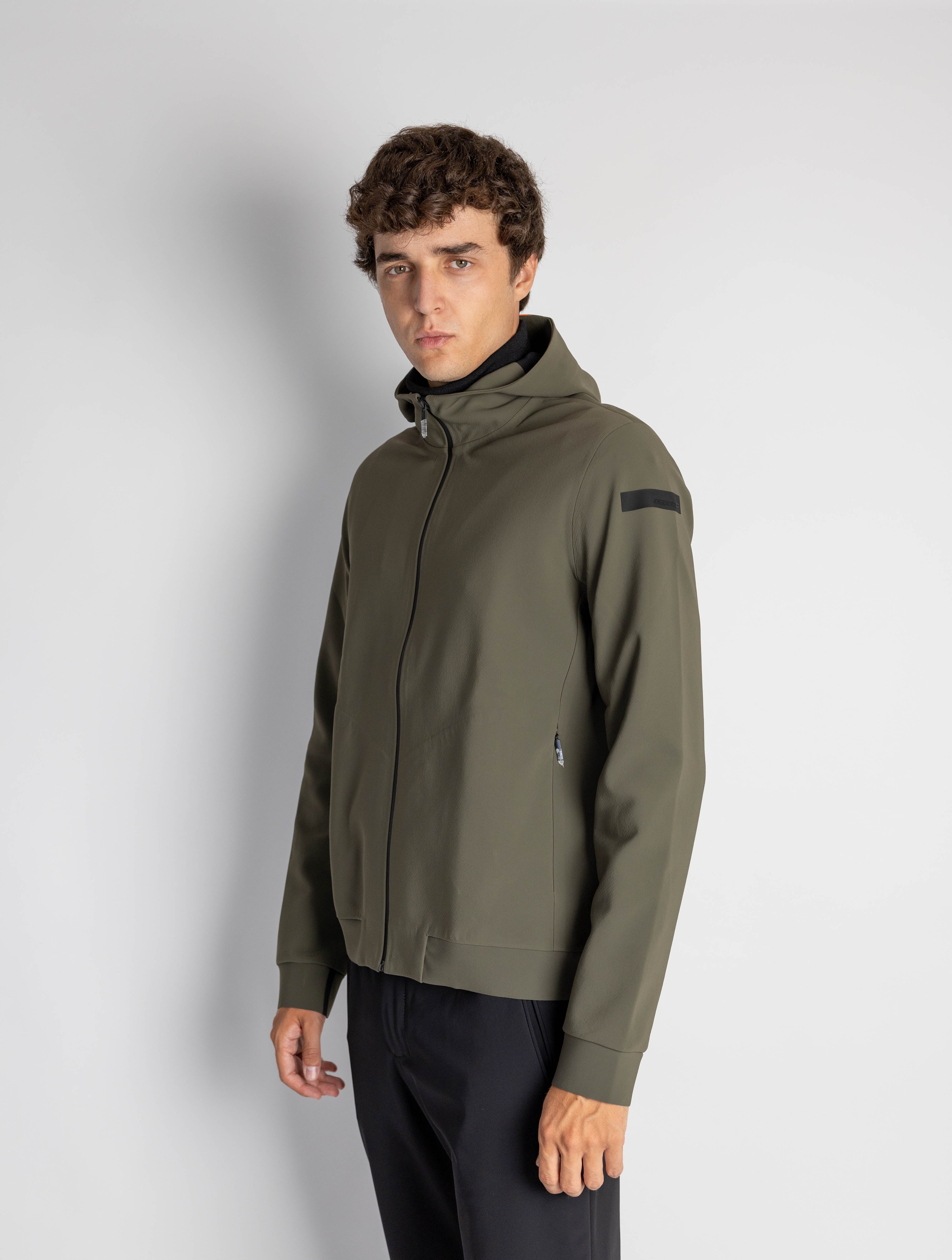 Felpa con Cappuccio Full Zip Verde