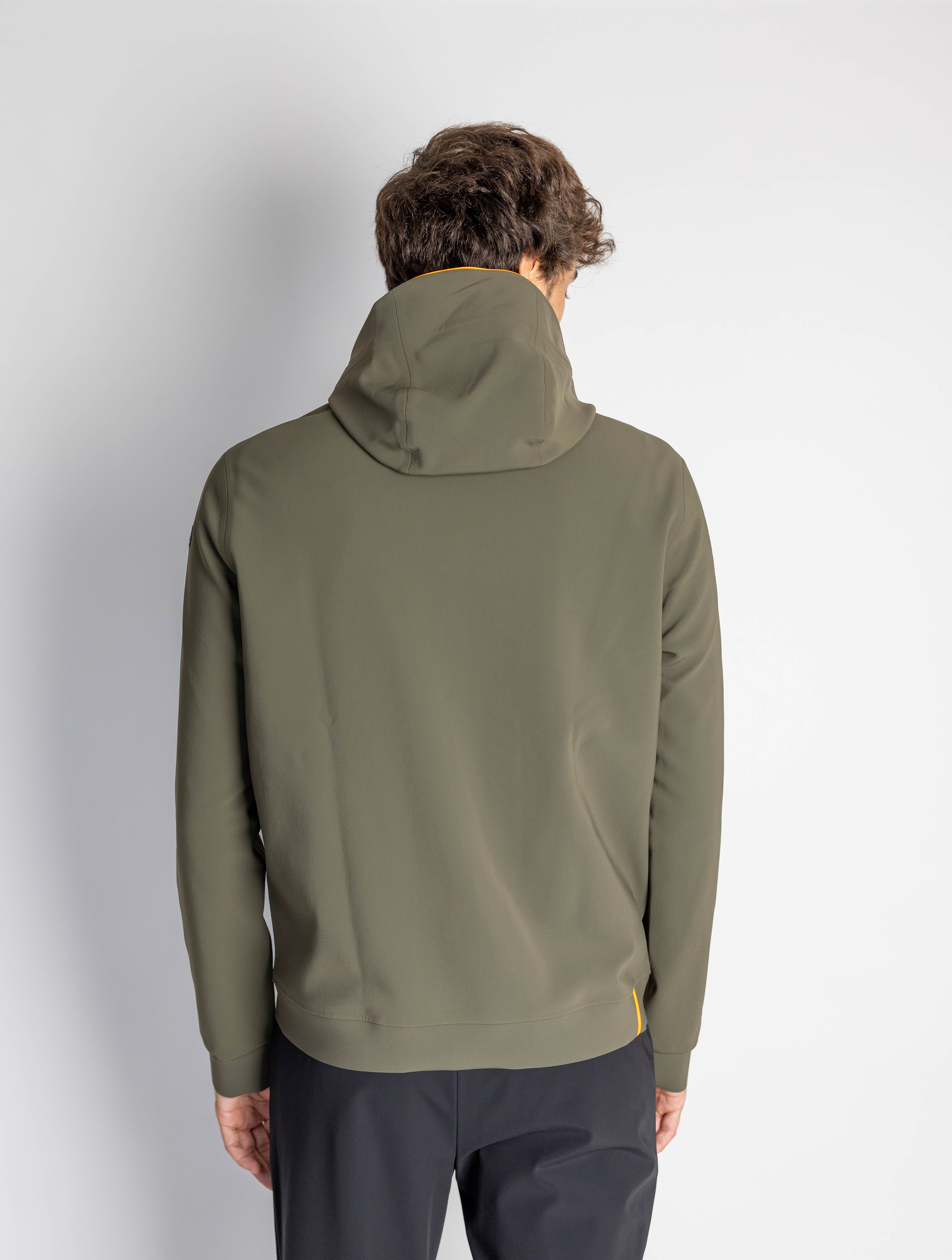 Felpa con Cappuccio Full Zip Verde