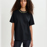 ESSENTIEL ANTWERP-T-shirt con Ricami di Strass Nero-TRYME Shop