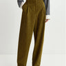 ESSENTIEL ANTWERP-Pantaloni in Velluto a Coste Khaki-TRYME Shop