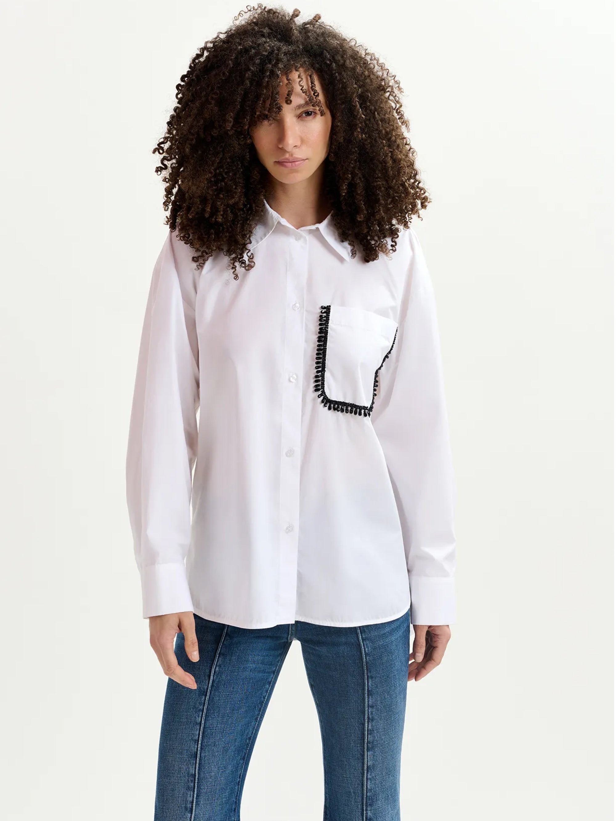 ESSENTIEL ANTWERP-Camicia con Taschino Applicato Bianco-TRYME Shop